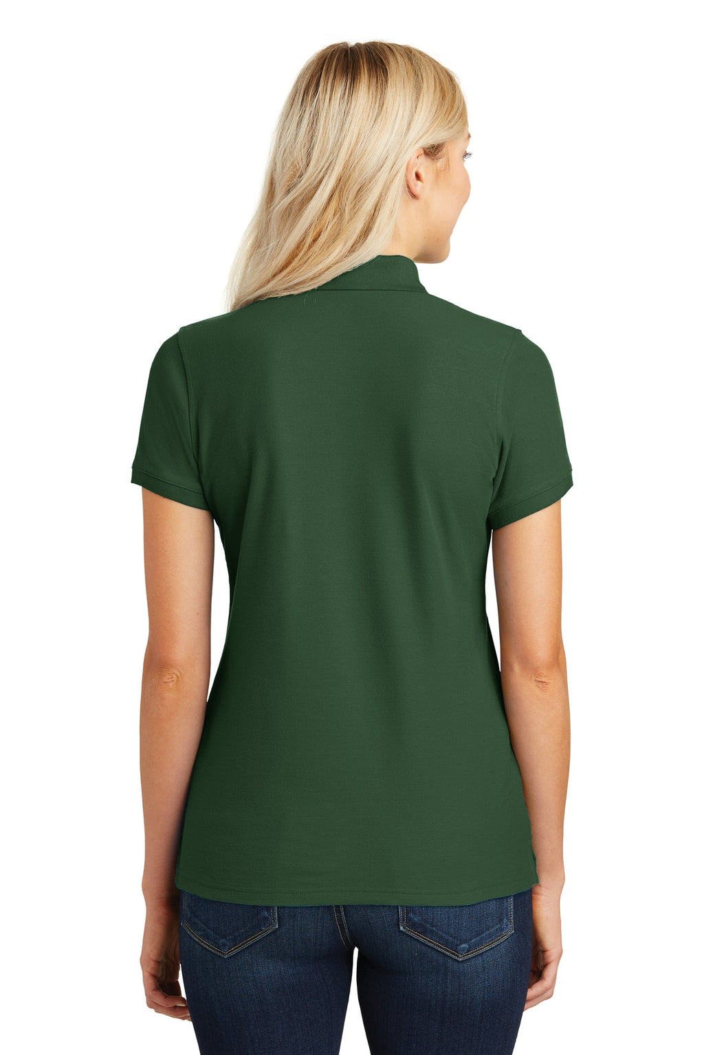 Port Authority Women's Core Classic Pique Polo. L100 - Deep Forest Green - back