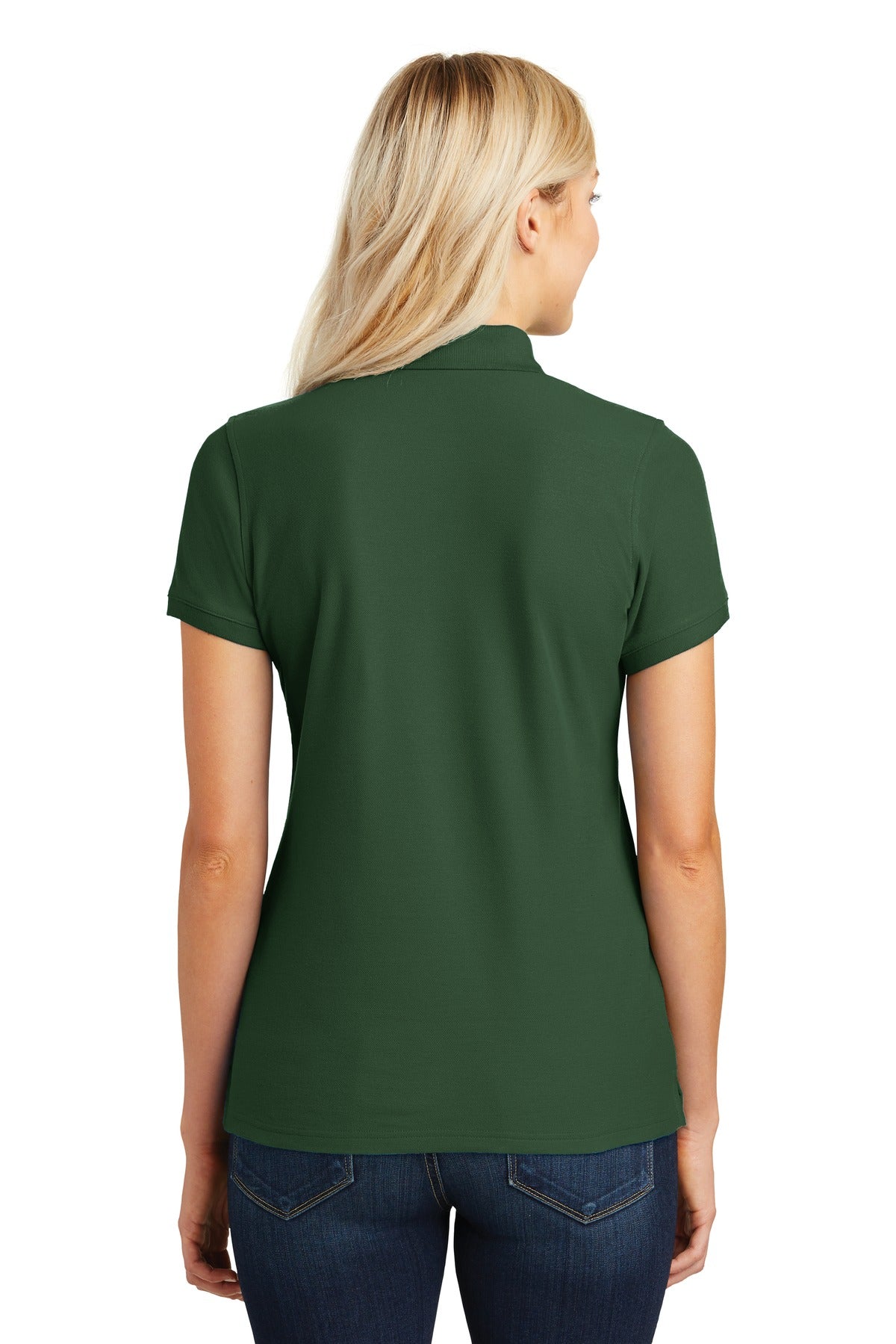 Port Authority Women's Core Classic Pique Polo. L100 - Deep Forest Green - back
