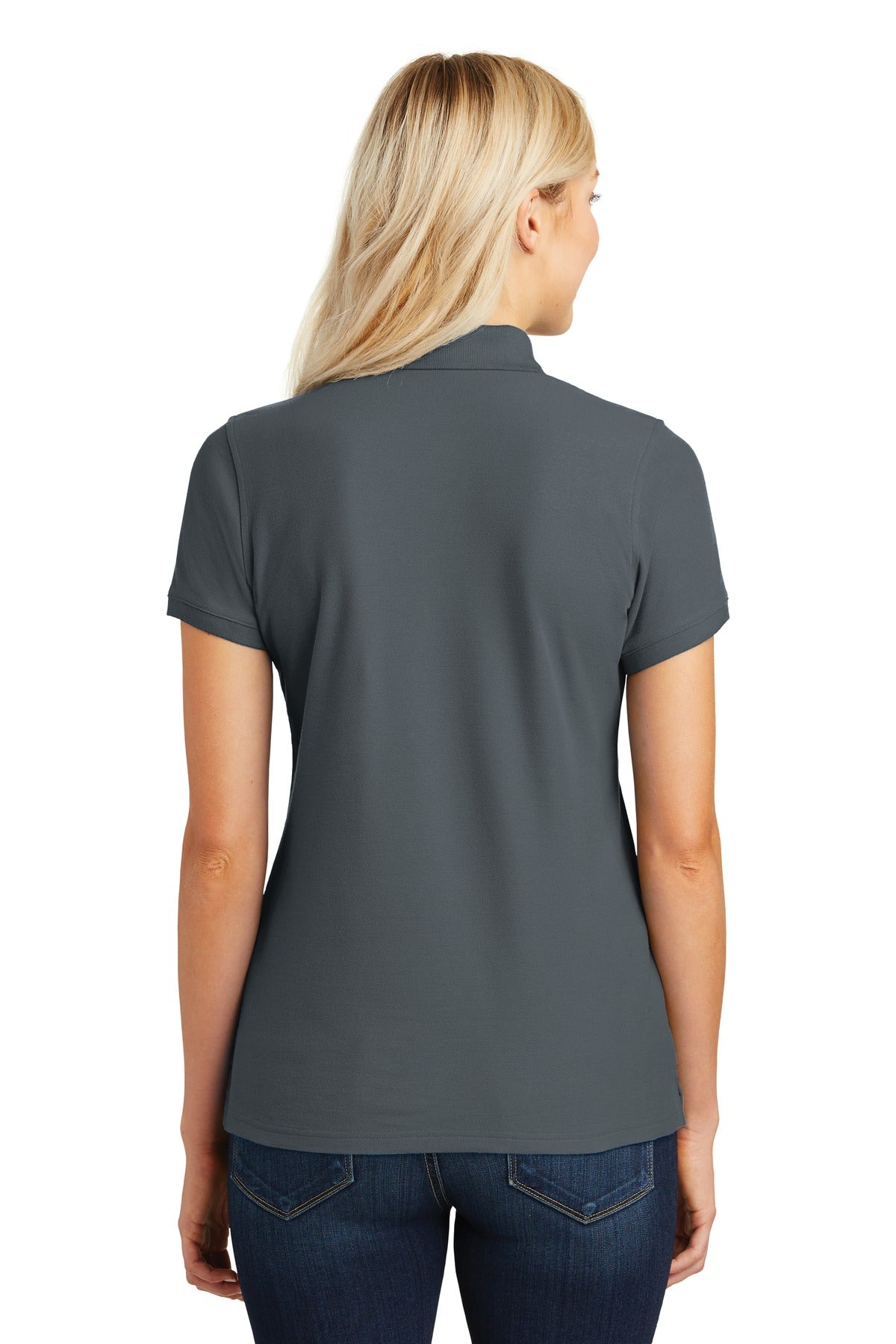 Port Authority Women's Core Classic Pique Polo. L100 - Graphite - back