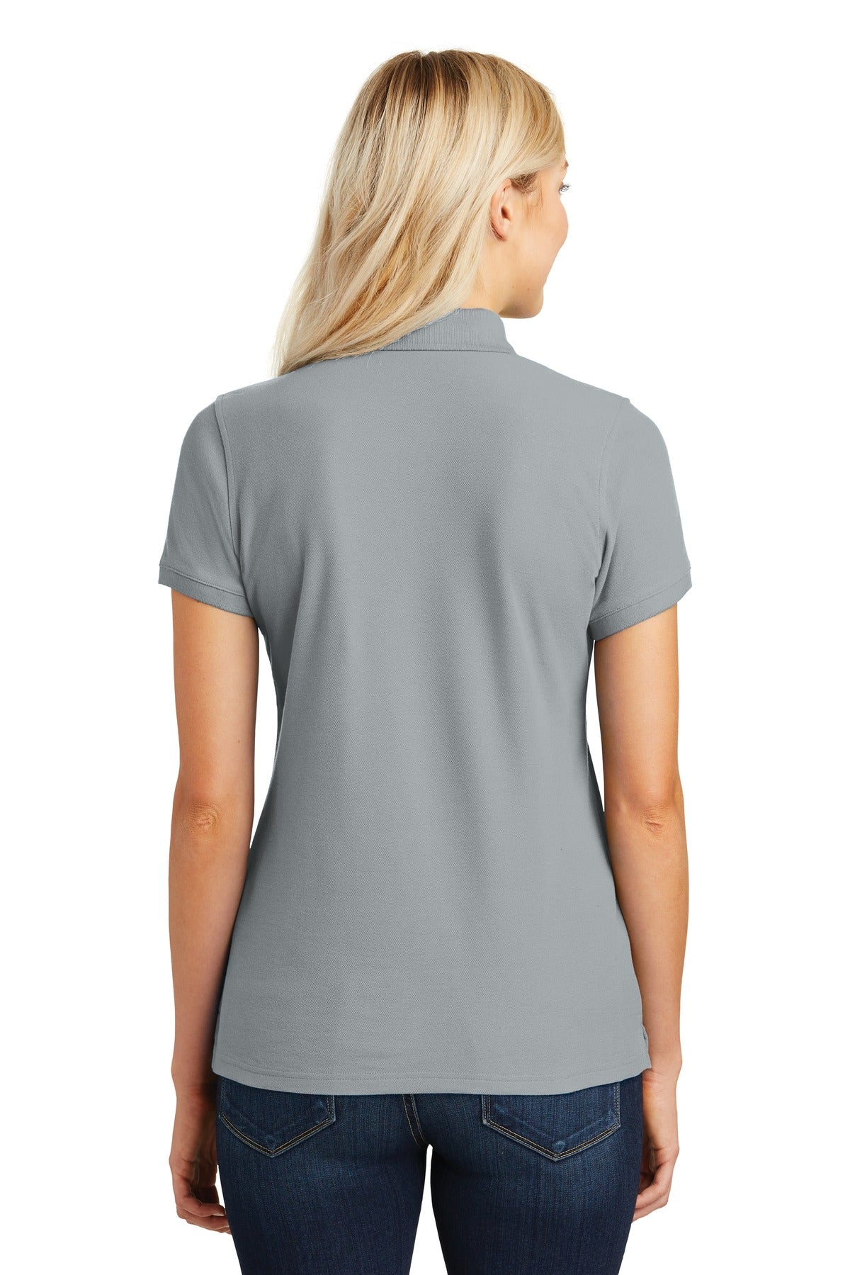 Port Authority Women's Core Classic Pique Polo. L100 - Gusty Grey - back