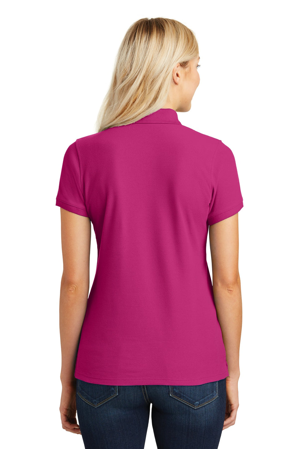 Port Authority Women's Core Classic Pique Polo. L100 - Pink Azalea - back