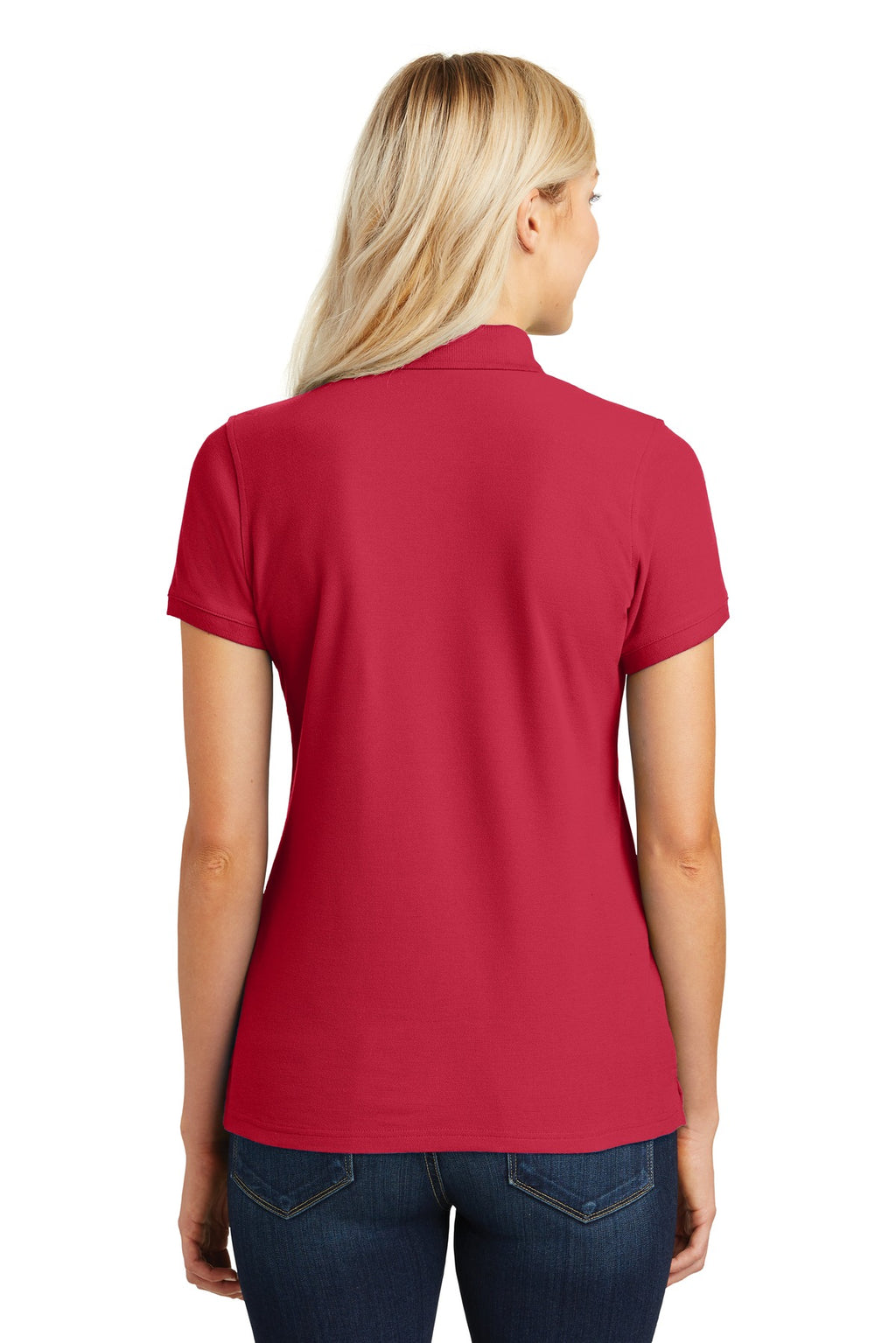 Port Authority Women's Core Classic Pique Polo. L100 - Rich Red - back