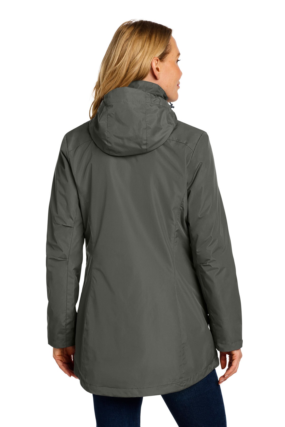 Port Authority Women's All-Weather 3-in-1 Jacket L123 - Storm Grey - back