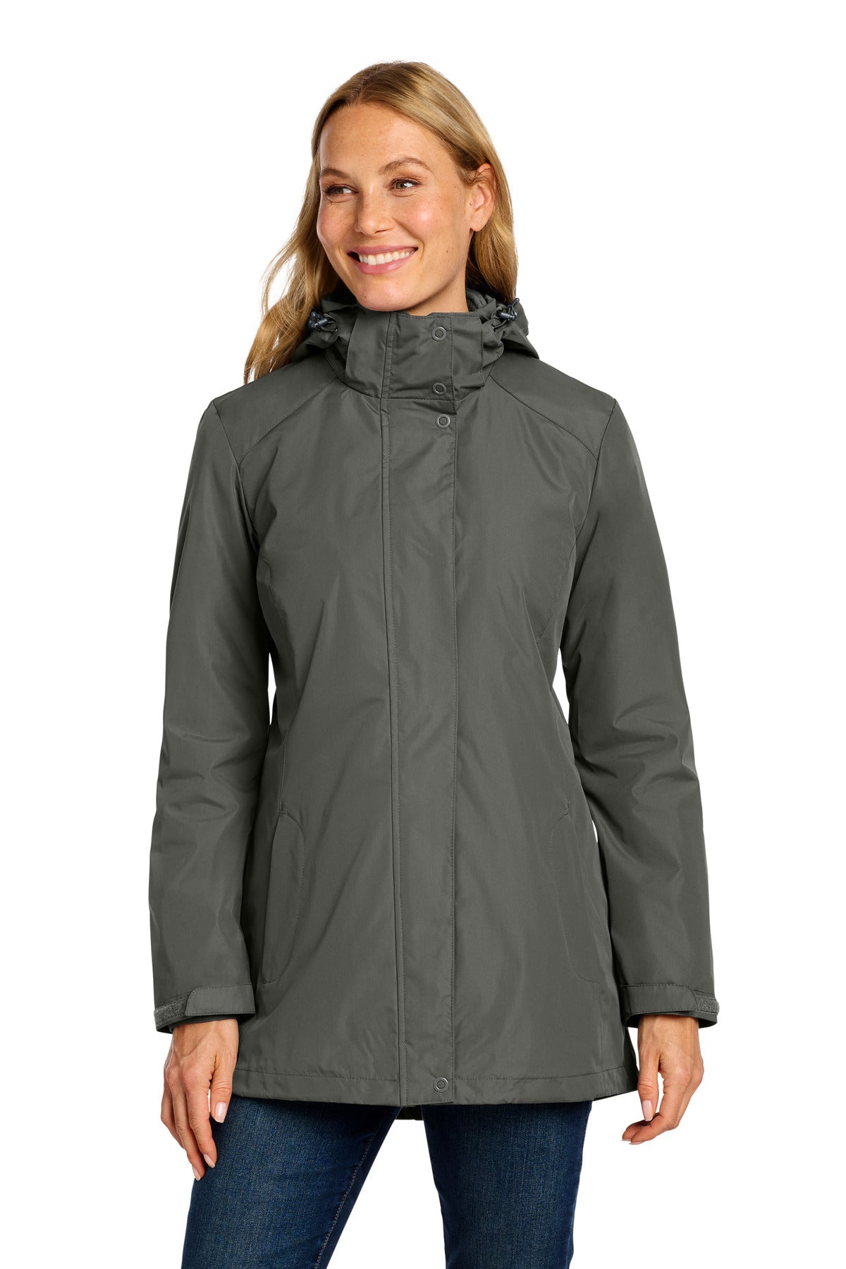 Port Authority Women's All-Weather 3-in-1 Jacket L123 - Storm Grey - front