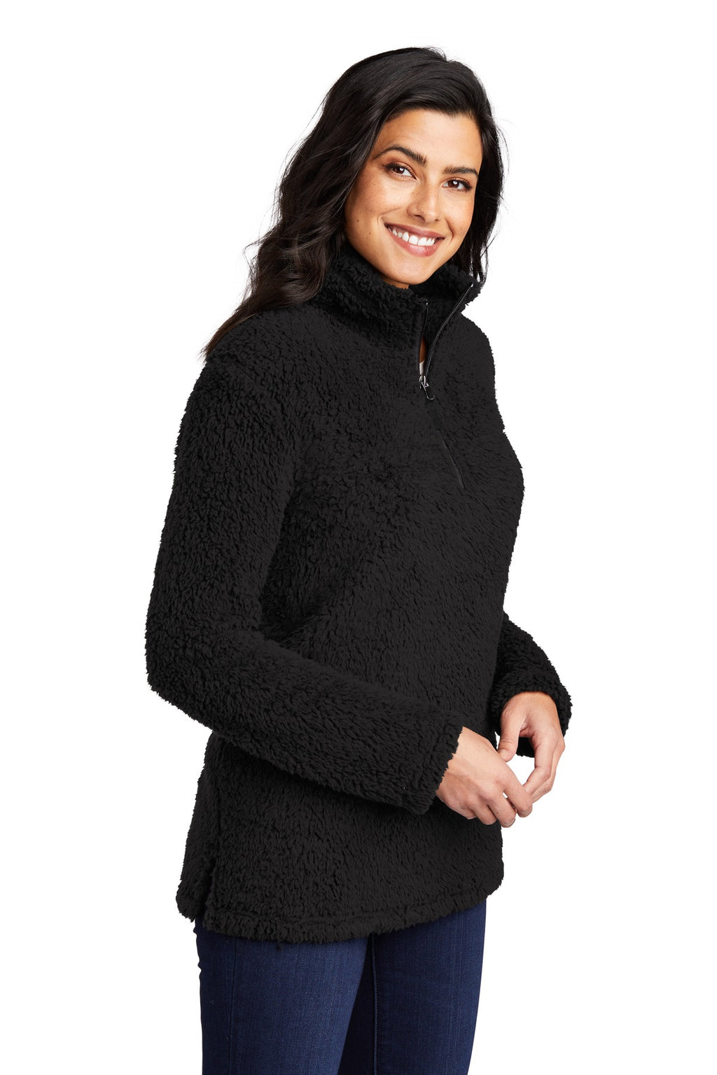 Port Authority Women's Cozy 1/4-Zip Fleece L130 - Black - three_q