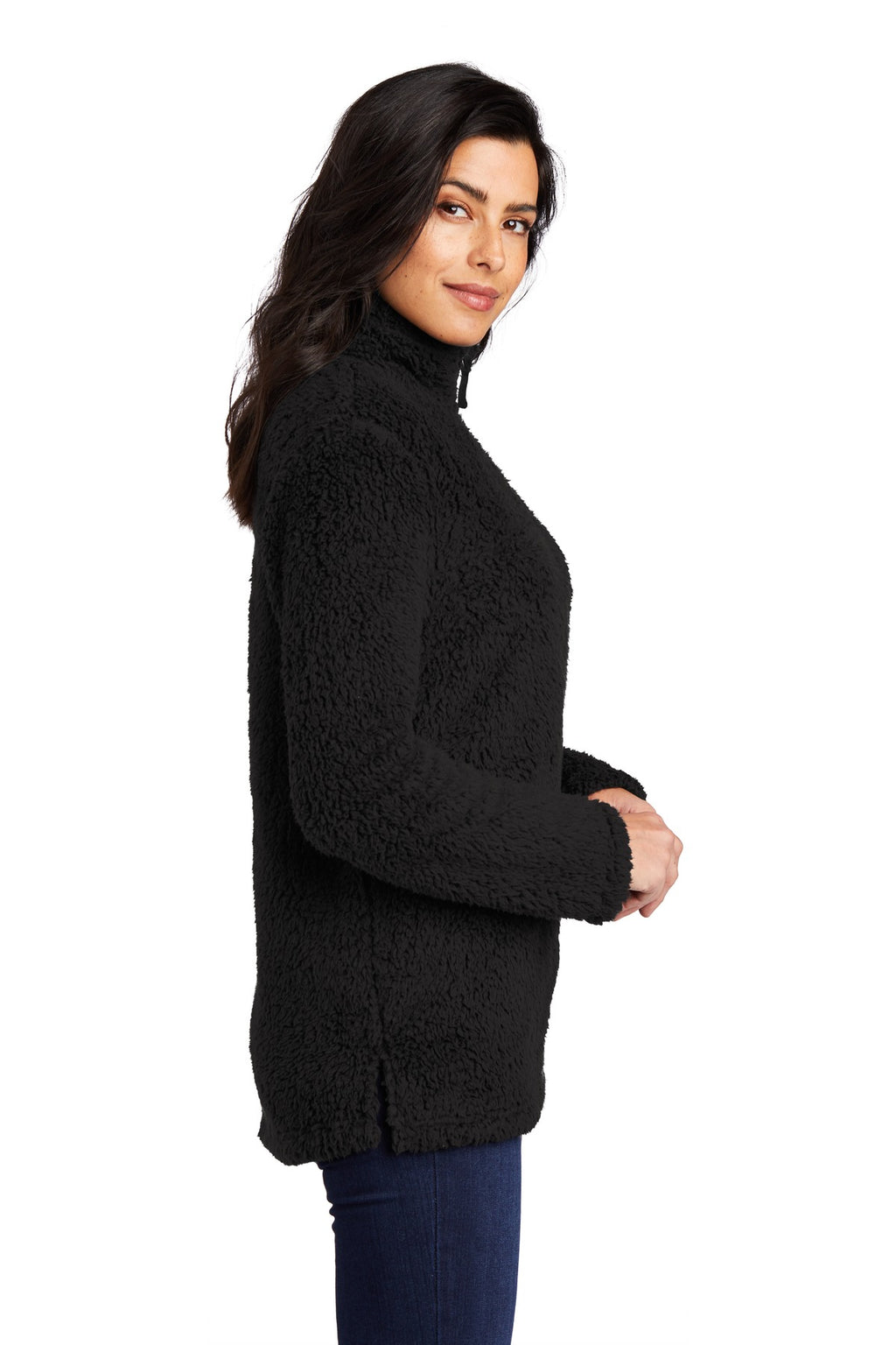 Port Authority Women's Cozy 1/4-Zip Fleece L130 - Black - side