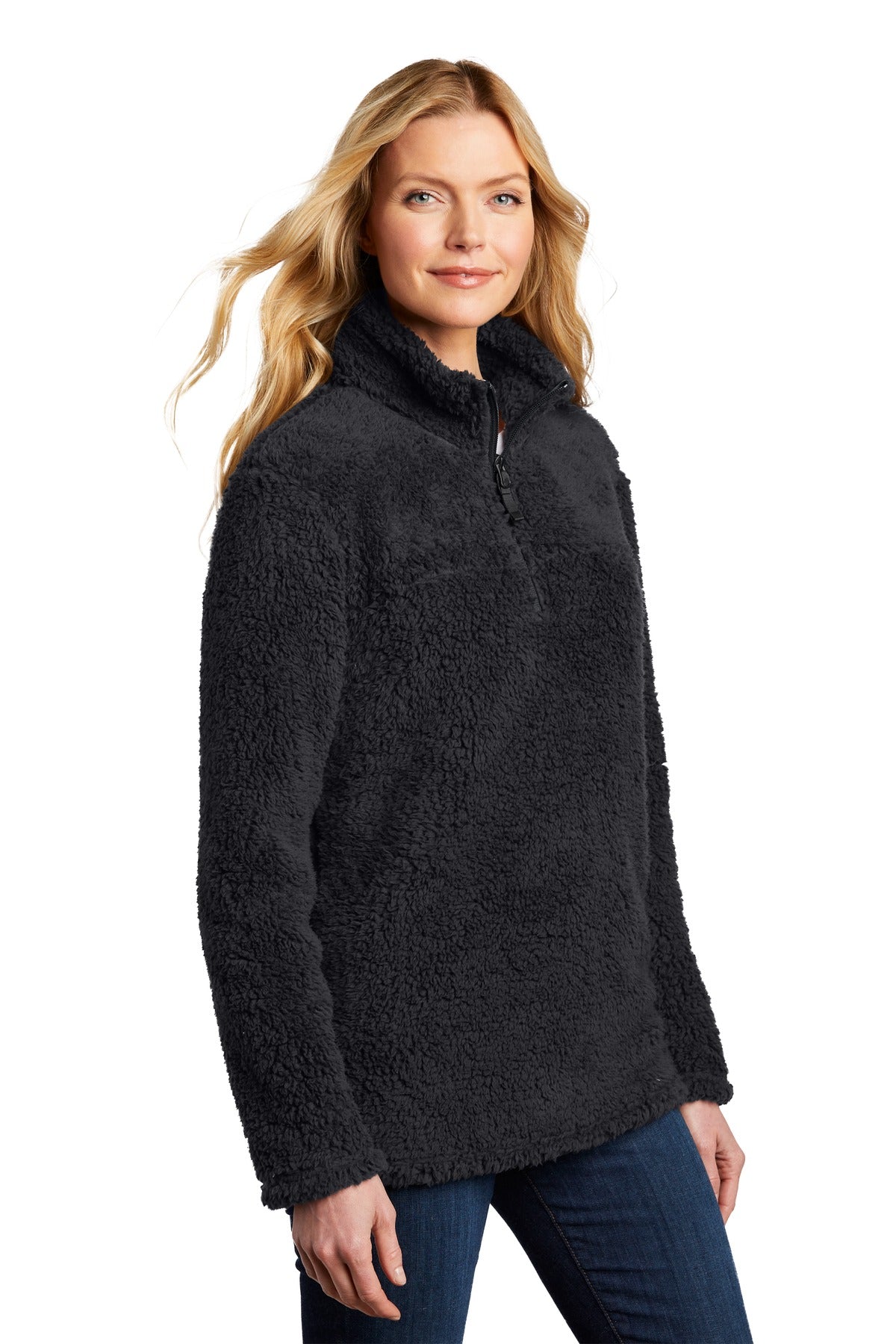 Port Authority Women's Cozy 1/4-Zip Fleece L130 - Charcoal - three_q