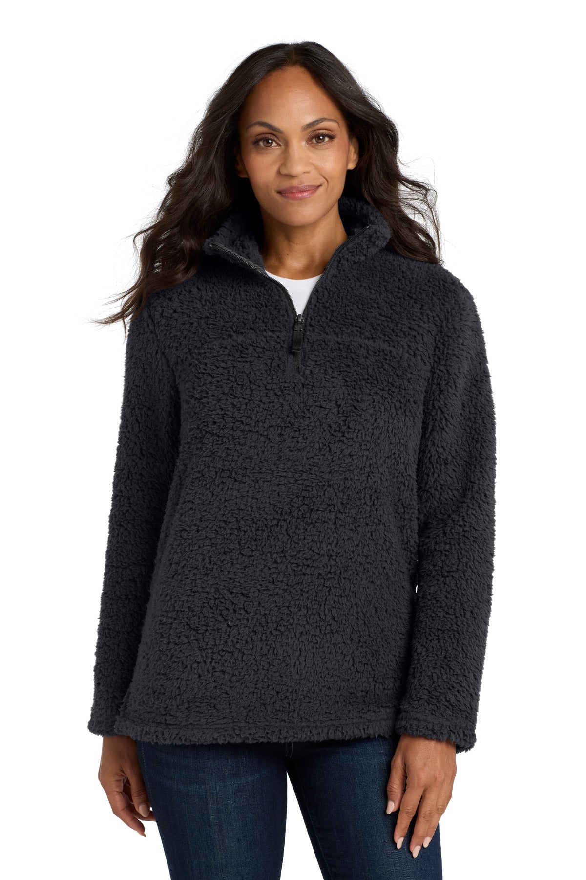 Port Authority Women's Cozy 1/4-Zip Fleece L130 - Charcoal - front