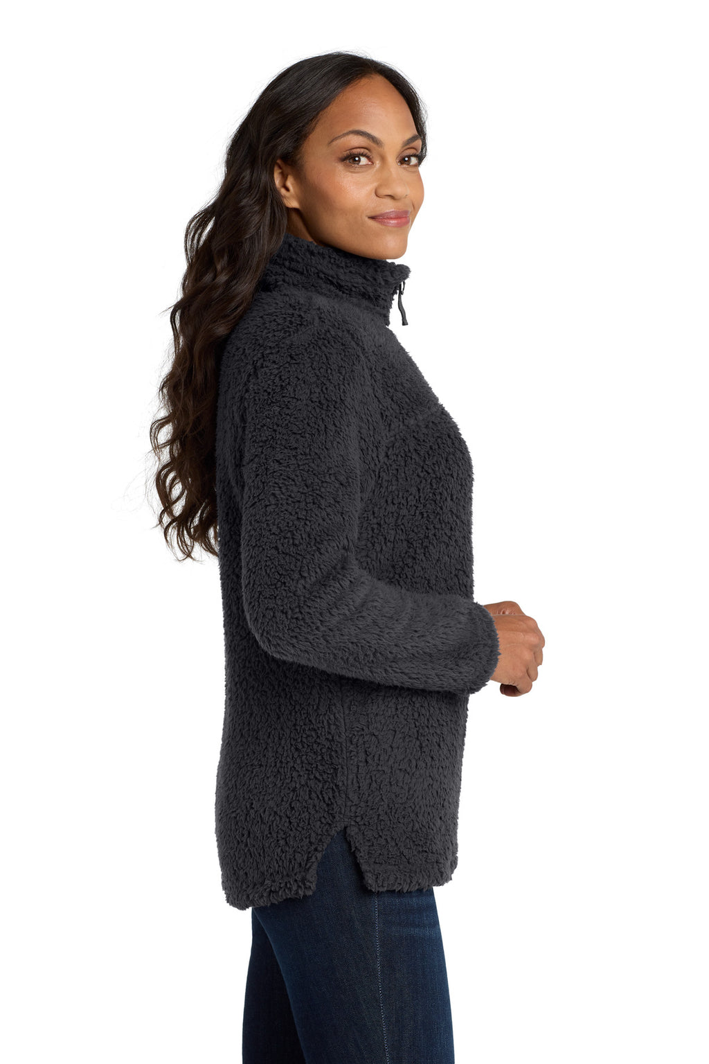 Port Authority Women's Cozy 1/4-Zip Fleece L130 - Charcoal - side
