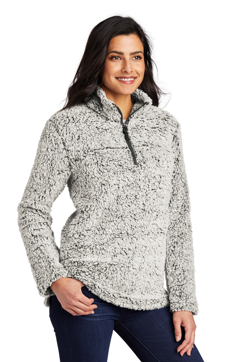 Port Authority Women's Cozy 1/4-Zip Fleece L130 - Grey Heather - three_q