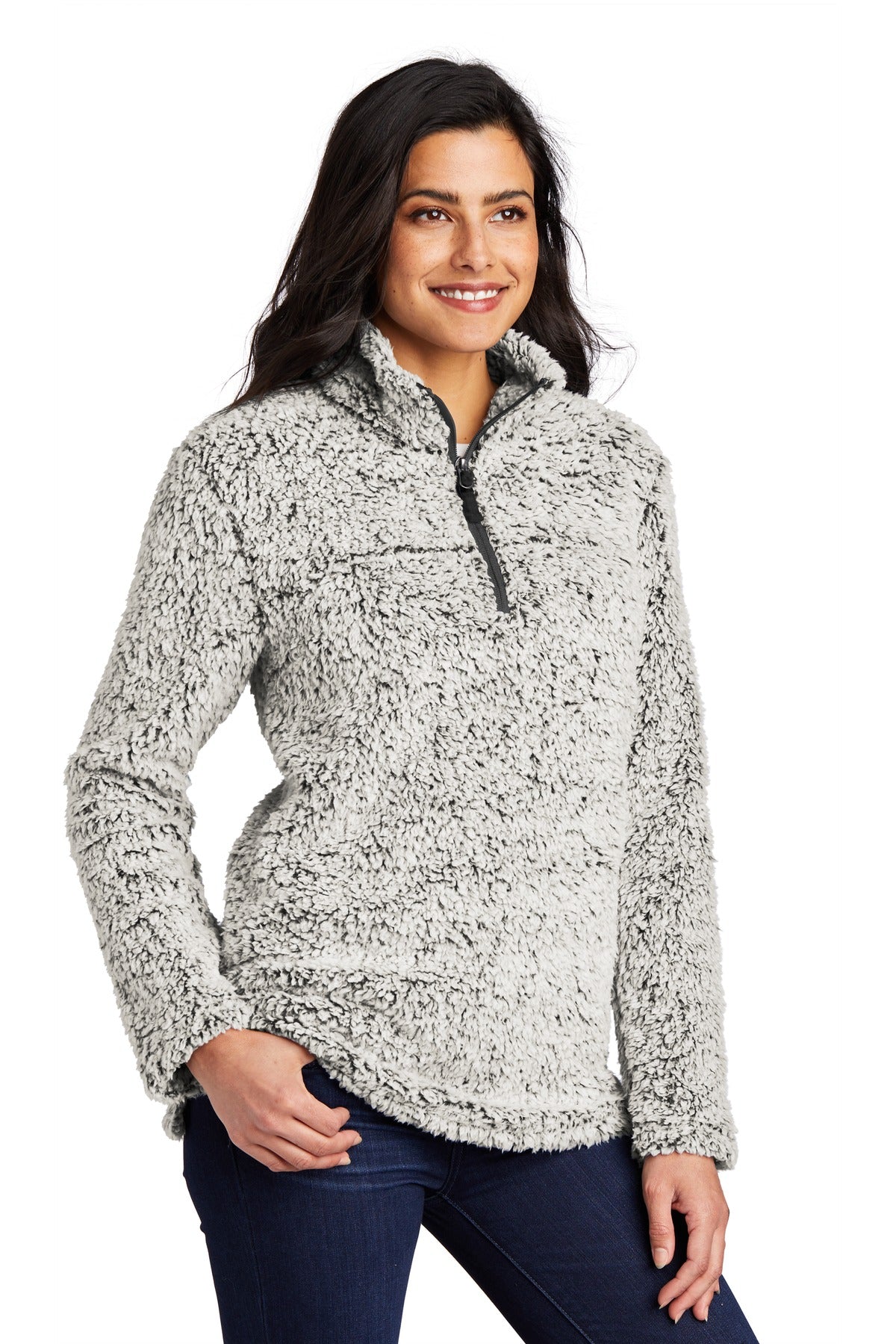 Port Authority Women's Cozy 1/4-Zip Fleece L130 - Grey Heather - three_q