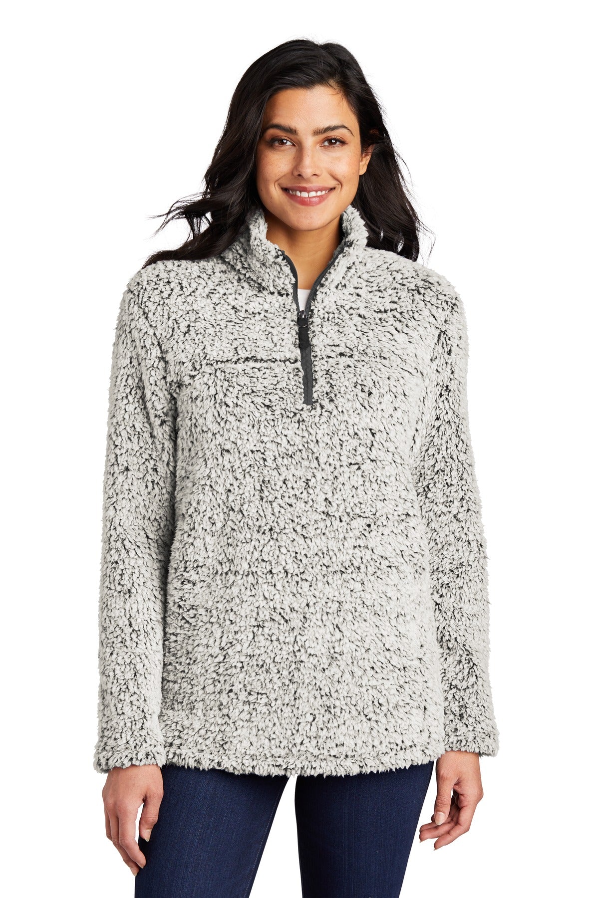 Port Authority Women's Cozy 1/4-Zip Fleece L130 - Grey Heather - front