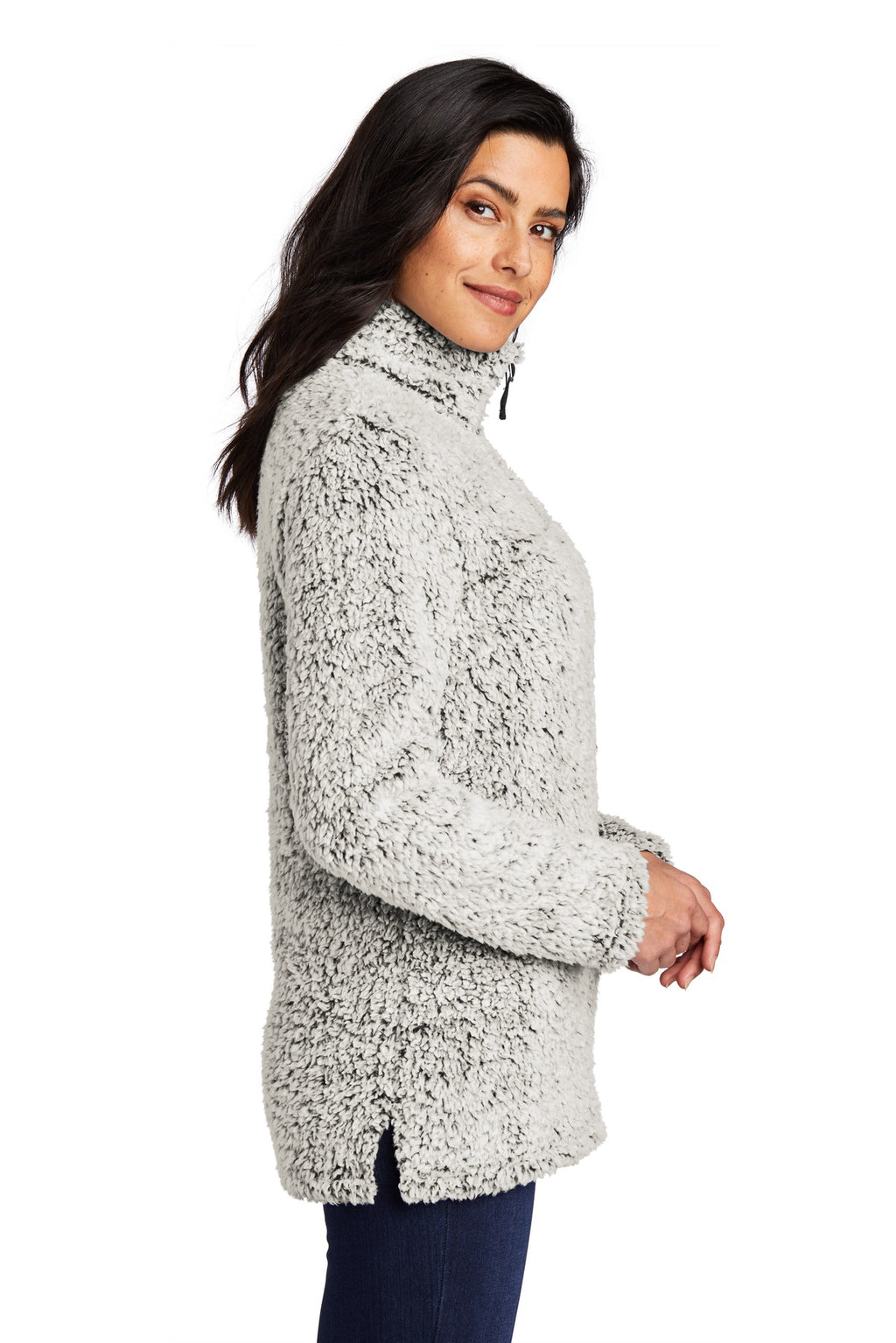 Port Authority Women's Cozy 1/4-Zip Fleece L130 - Grey Heather - side