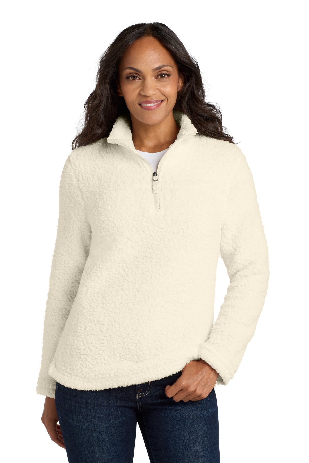 Port Authority Women's Cozy 1/4-Zip Fleece L130 - Marshmallow - front
