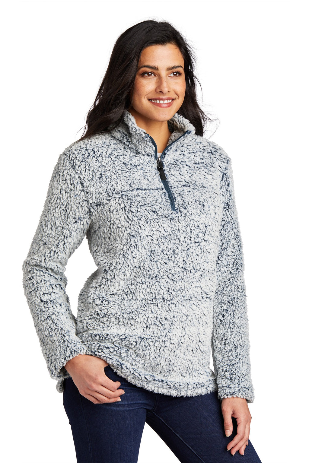 Port Authority Women's Cozy 1/4-Zip Fleece L130 - Navy Heather - three_q