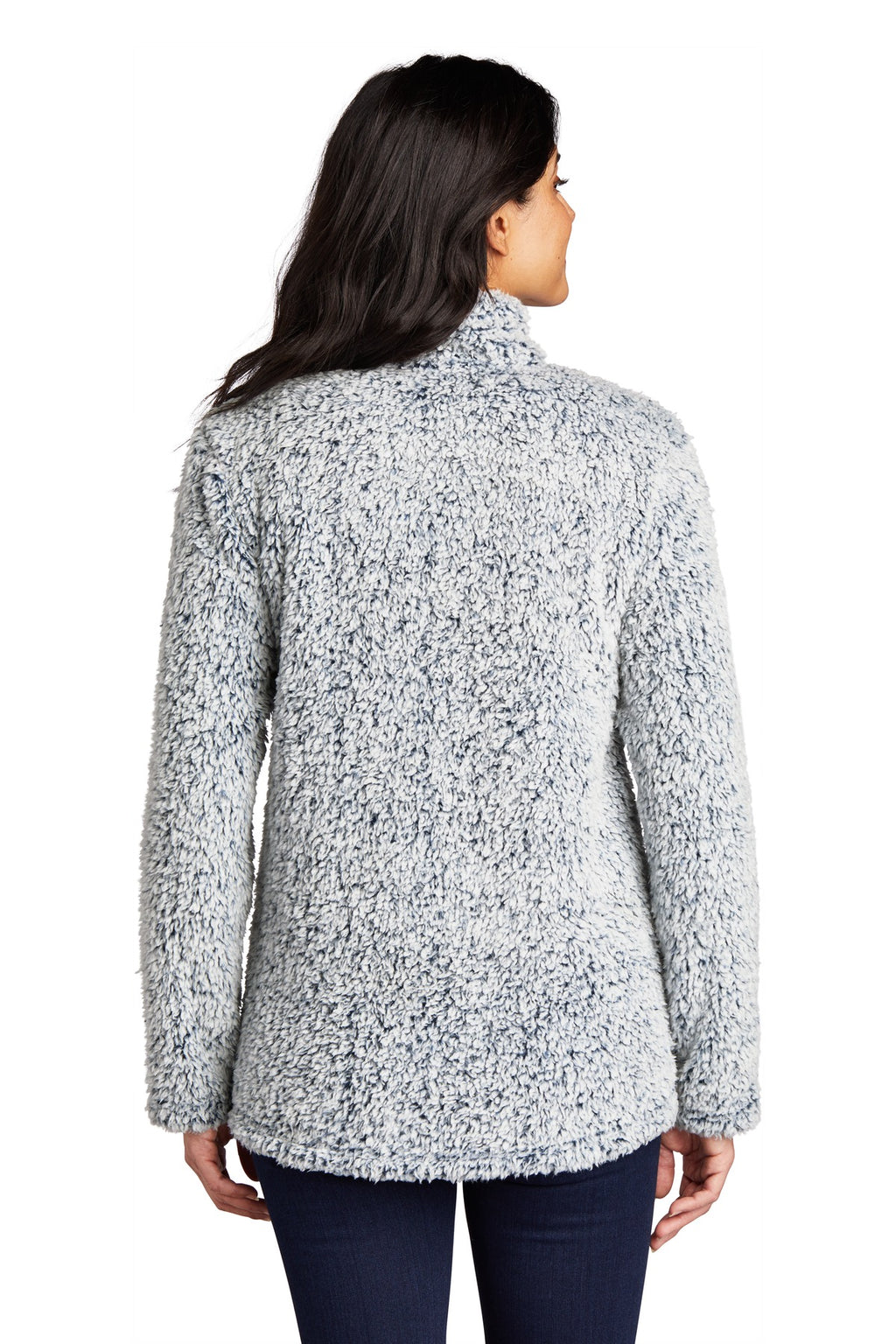 Port Authority Women's Cozy 1/4-Zip Fleece L130 - Navy Heather - back