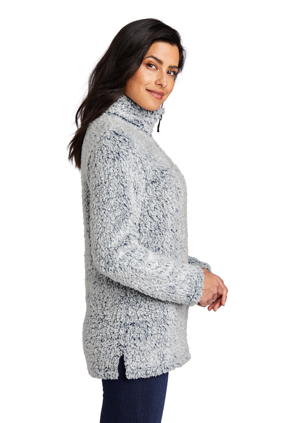 Port Authority Women's Cozy 1/4-Zip Fleece L130 - Navy Heather - side