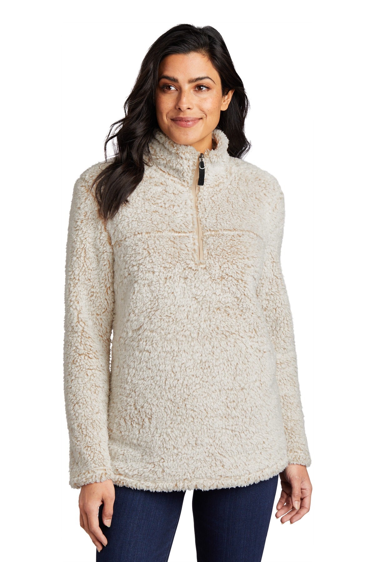 Port Authority Women's Cozy 1/4-Zip Fleece L130 - Oatmeal Heather - front