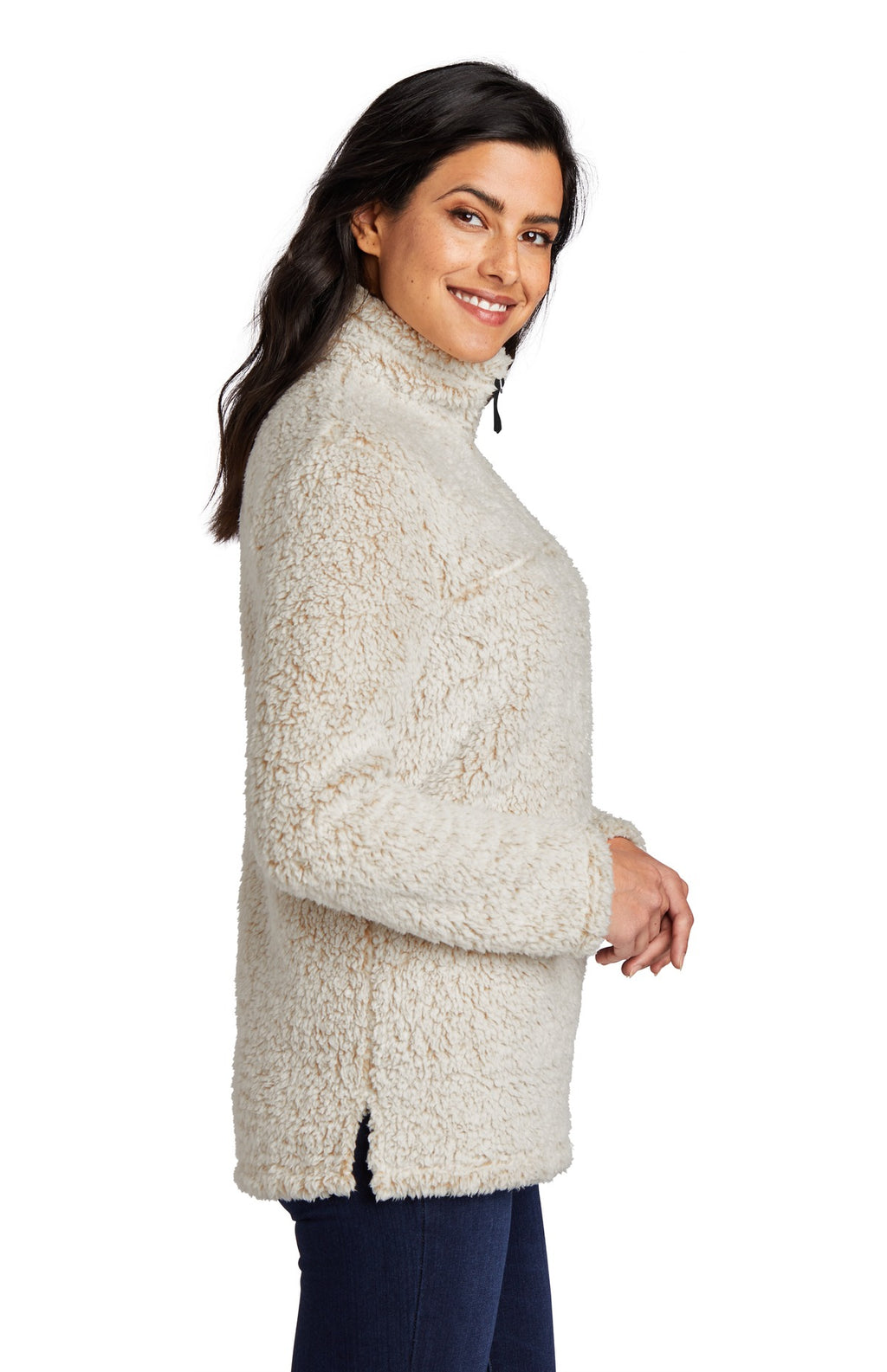 Port Authority Women's Cozy 1/4-Zip Fleece L130 - Oatmeal Heather - side