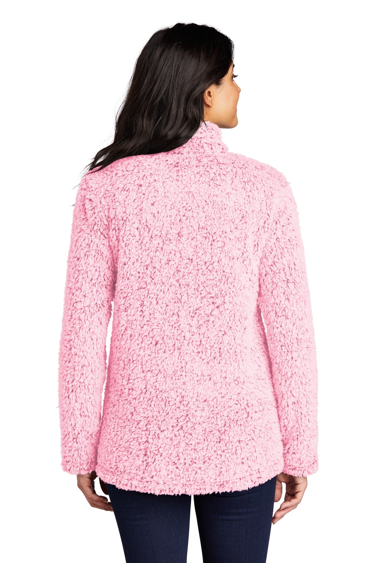 Port Authority Women's Cozy 1/4-Zip Fleece L130 - Pop Raspberry Heather - back