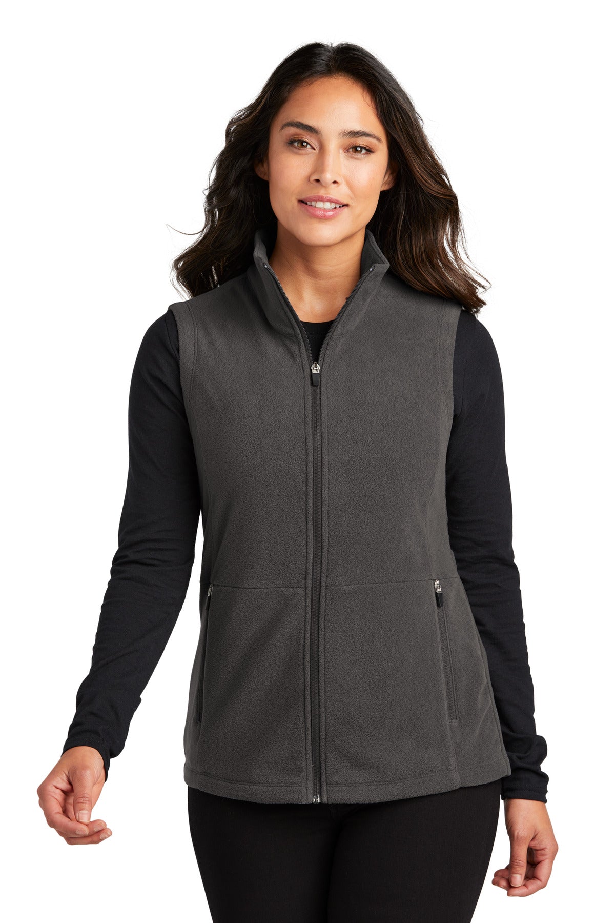Port Authority Women's Accord Microfleece Vest L152 - Pewter - front