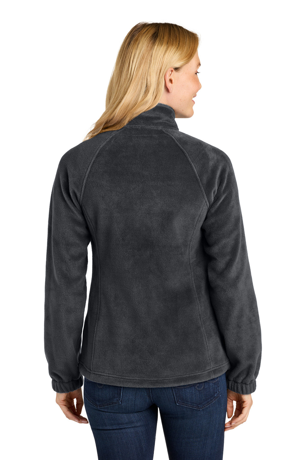 Port Authority Women's Plush Fleece Full-Zip Jacket L190 - Black - back