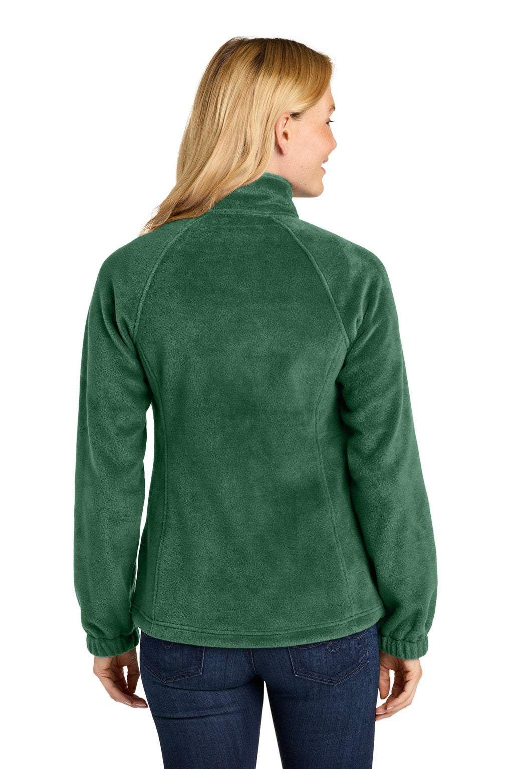 Port Authority Women's Plush Fleece Full-Zip Jacket L190 - Dark Green - back