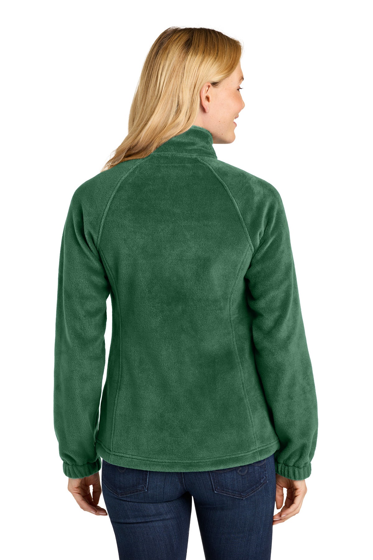 Port Authority Women's Plush Fleece Full-Zip Jacket L190 - Dark Green - back
