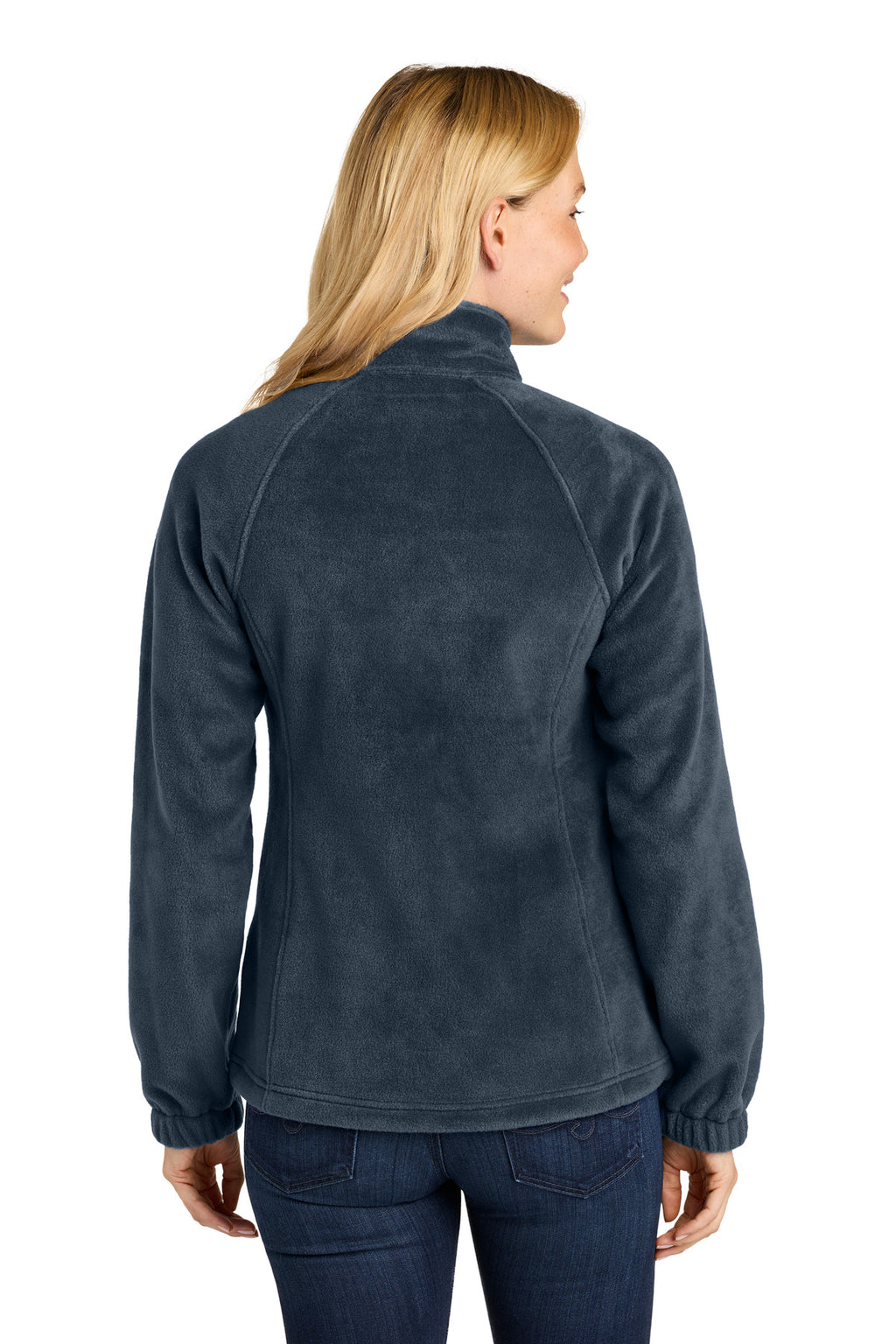 Port Authority Women's Plush Fleece Full-Zip Jacket L190 - Night Navy - back