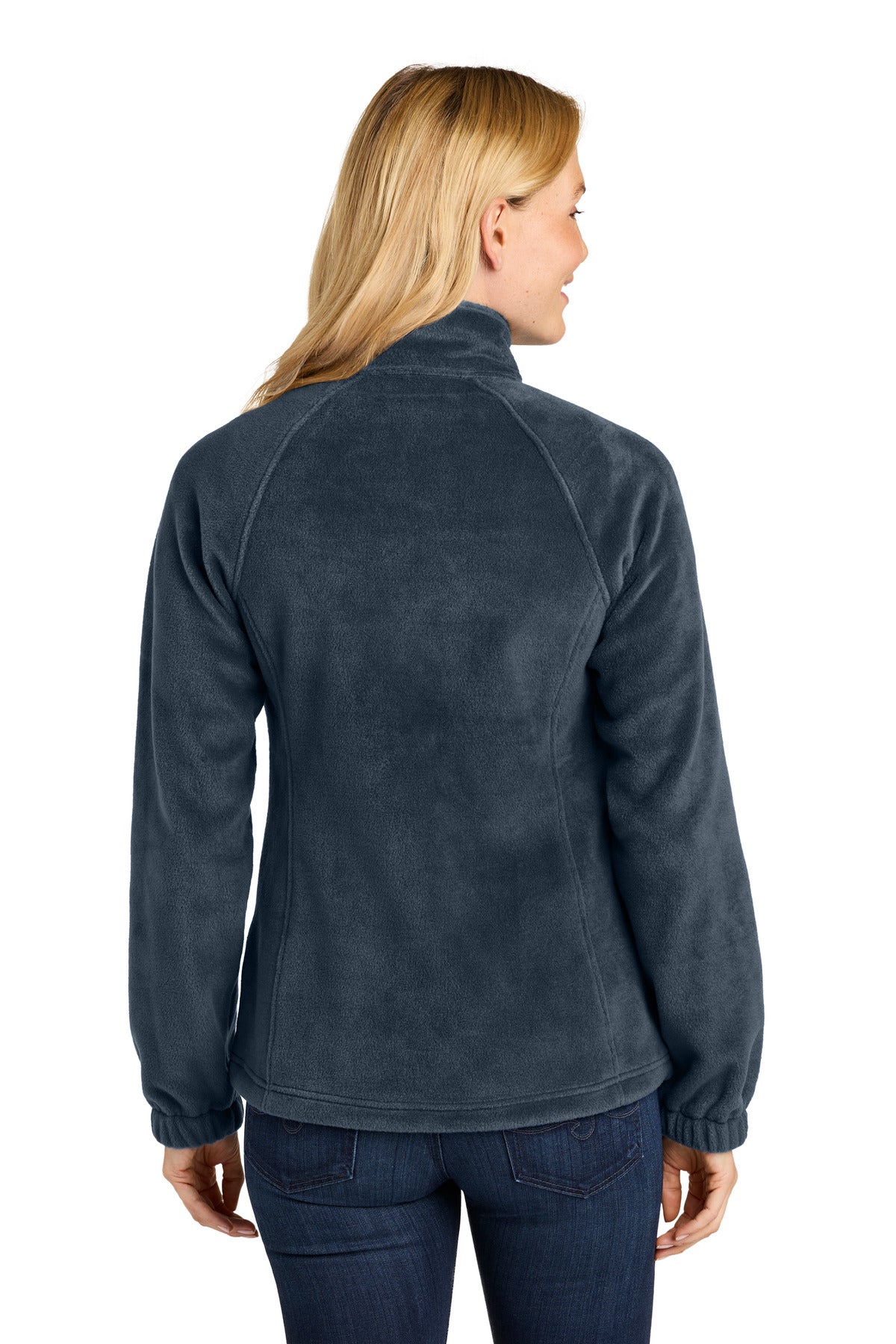 Port Authority Women's Plush Fleece Full-Zip Jacket L190 - Night Navy - back