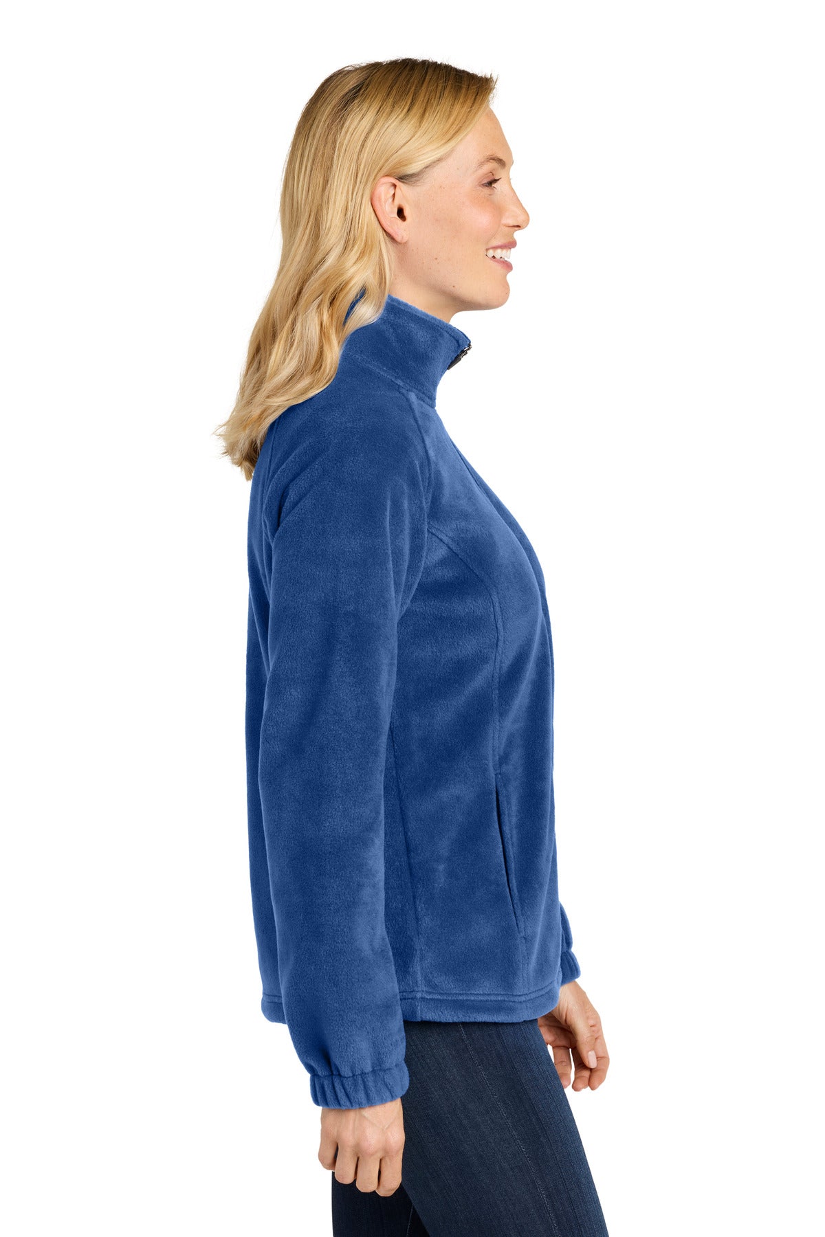 Port Authority Women's Plush Fleece Full-Zip Jacket L190 - Royal - side