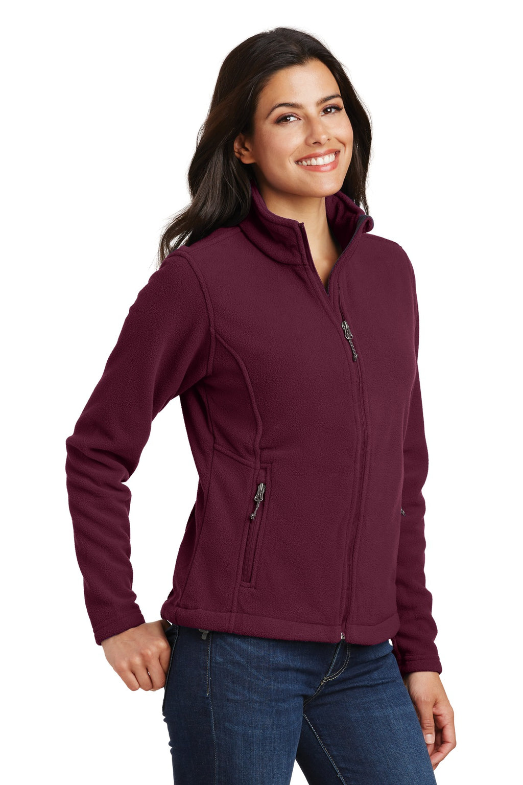 Port Authority Women's Value Fleece Jacket. L217 - Maroon - three_q