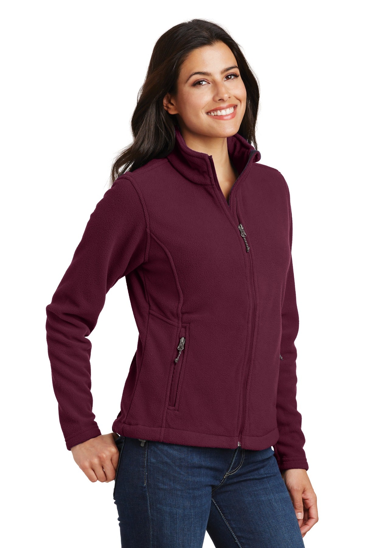 Port Authority Women's Value Fleece Jacket. L217 - Maroon - three_q