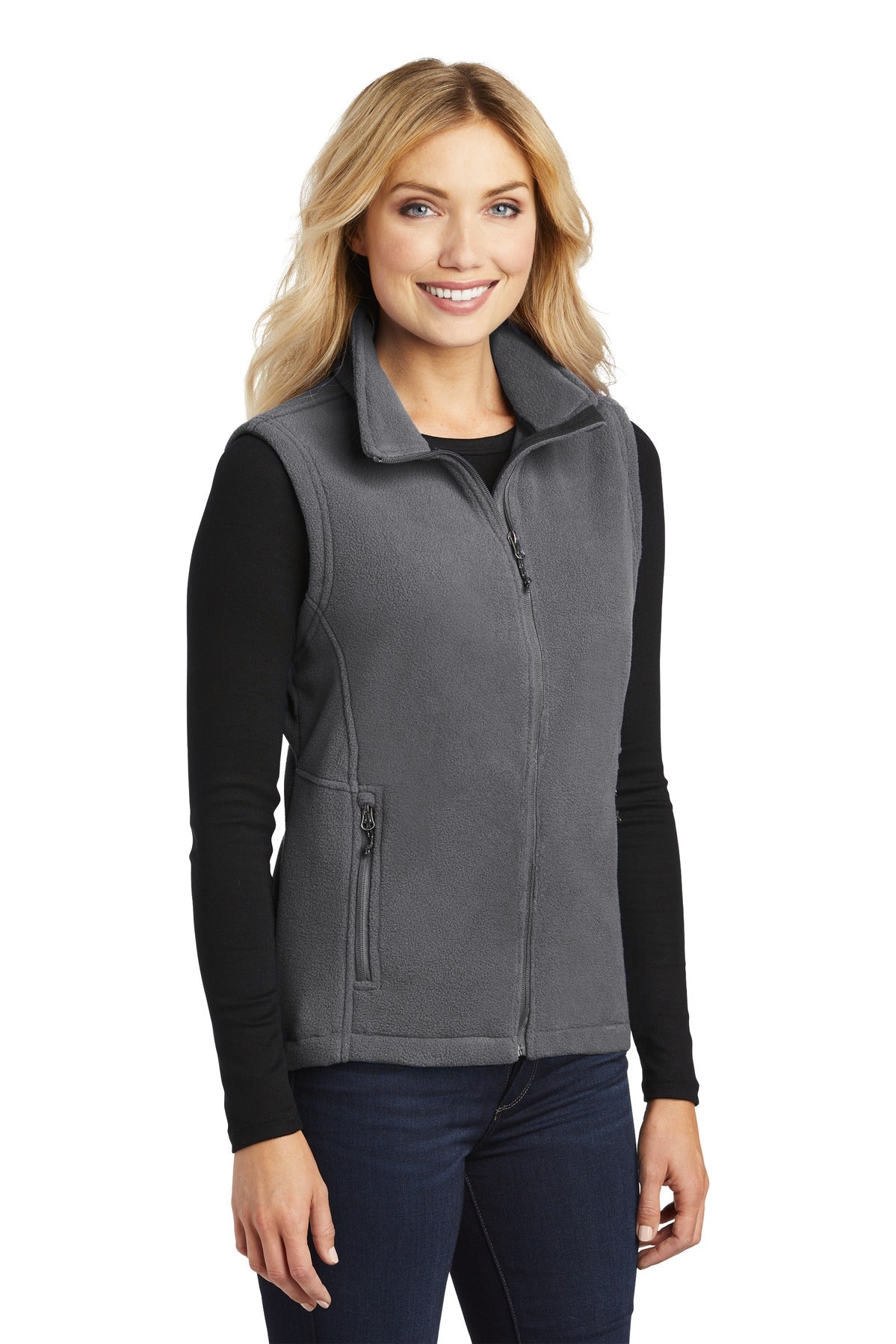 Port Authority Women's Value Fleece Vest. L219 - Iron Grey - three_q