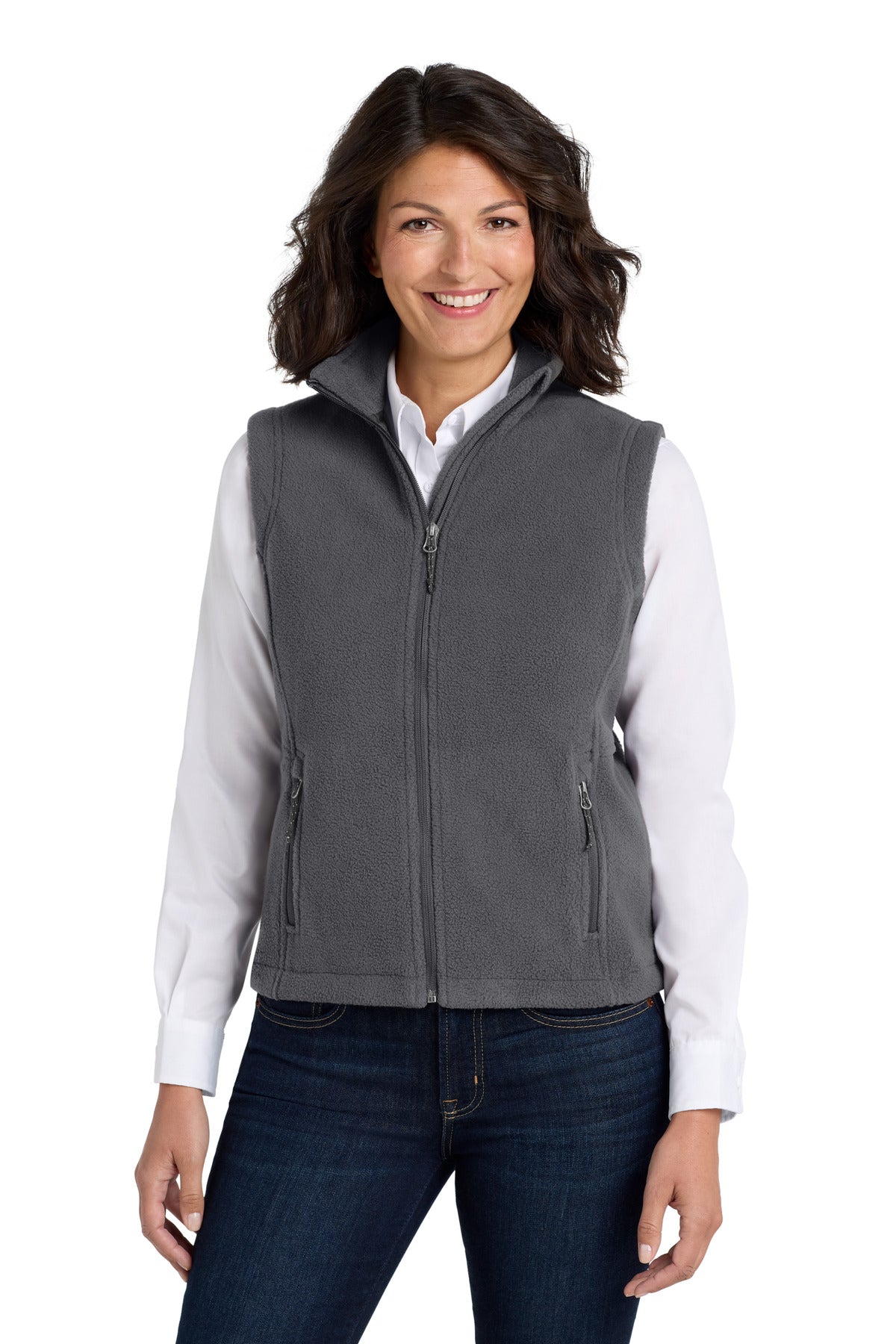 Port Authority Women's Value Fleece Vest. L219 - Iron Grey - front