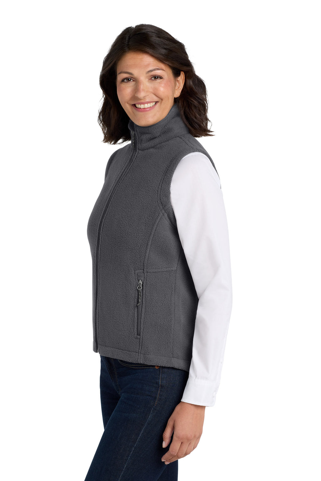 Port Authority Women's Value Fleece Vest. L219 - Iron Grey - side