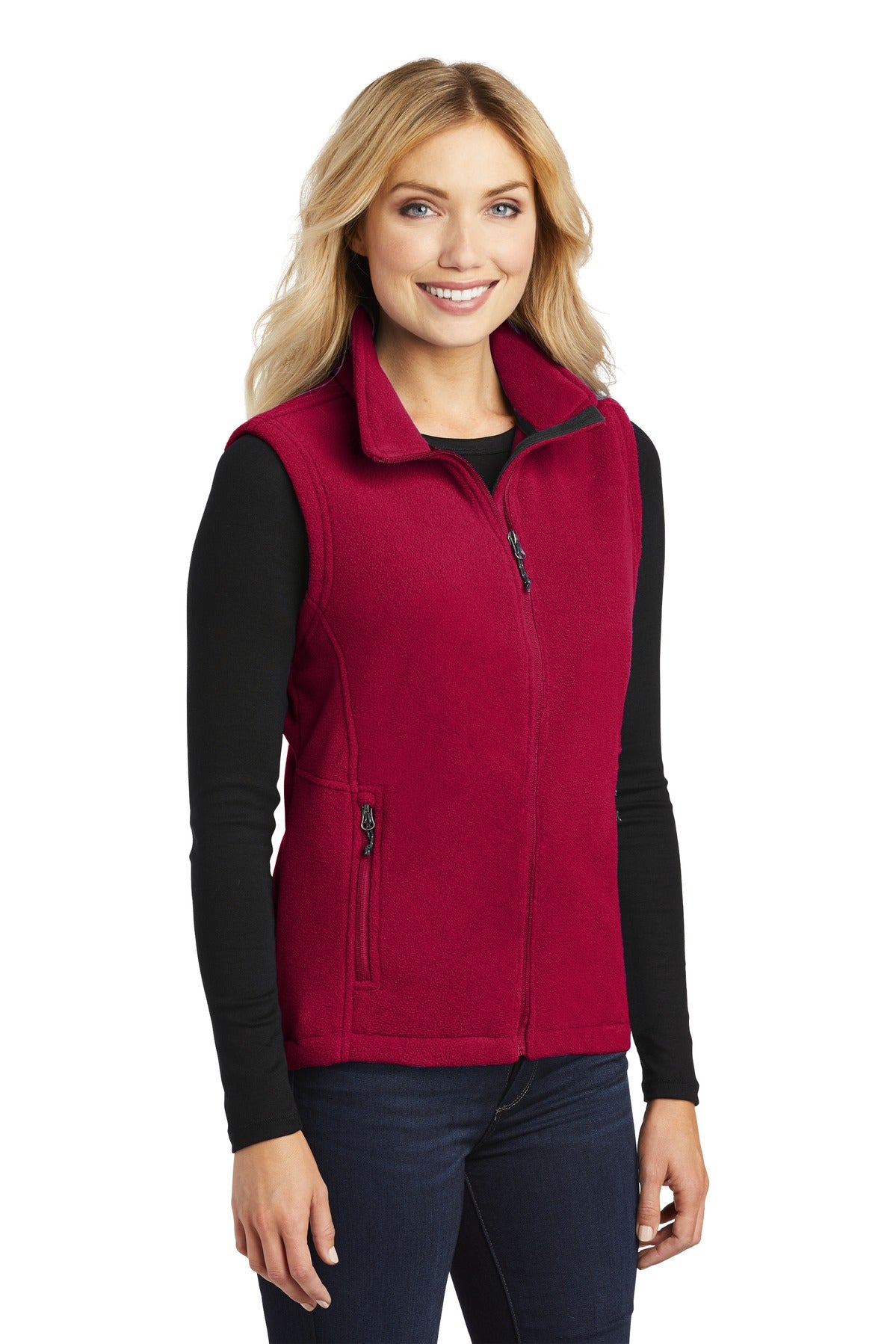 Port Authority Women's Value Fleece Vest. L219 - True Red - three_q