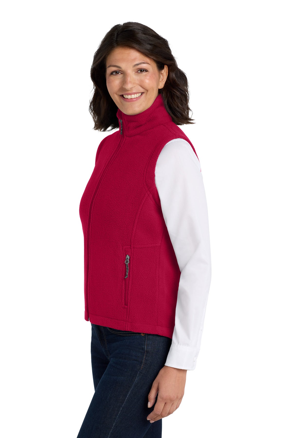 Port Authority Women's Value Fleece Vest. L219 - True Red - side