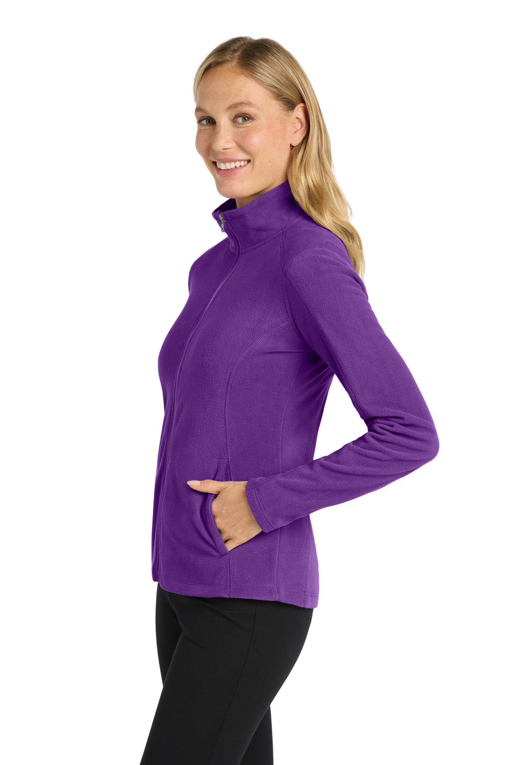 Port Authority Women's Microfleece Jacket. L223 - Amethyst Purple - side