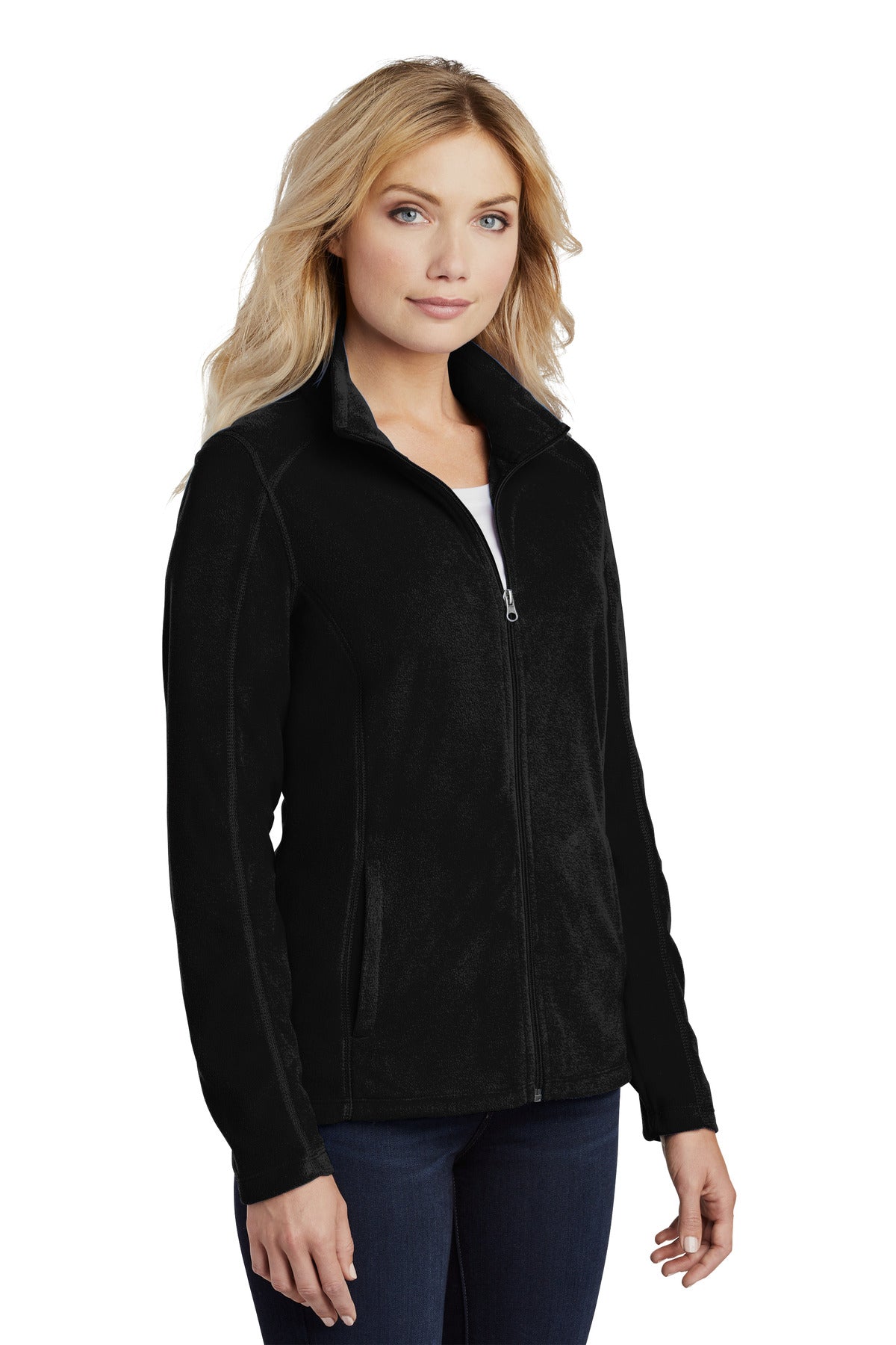 Port Authority Women's Microfleece Jacket. L223 - Black - three_q