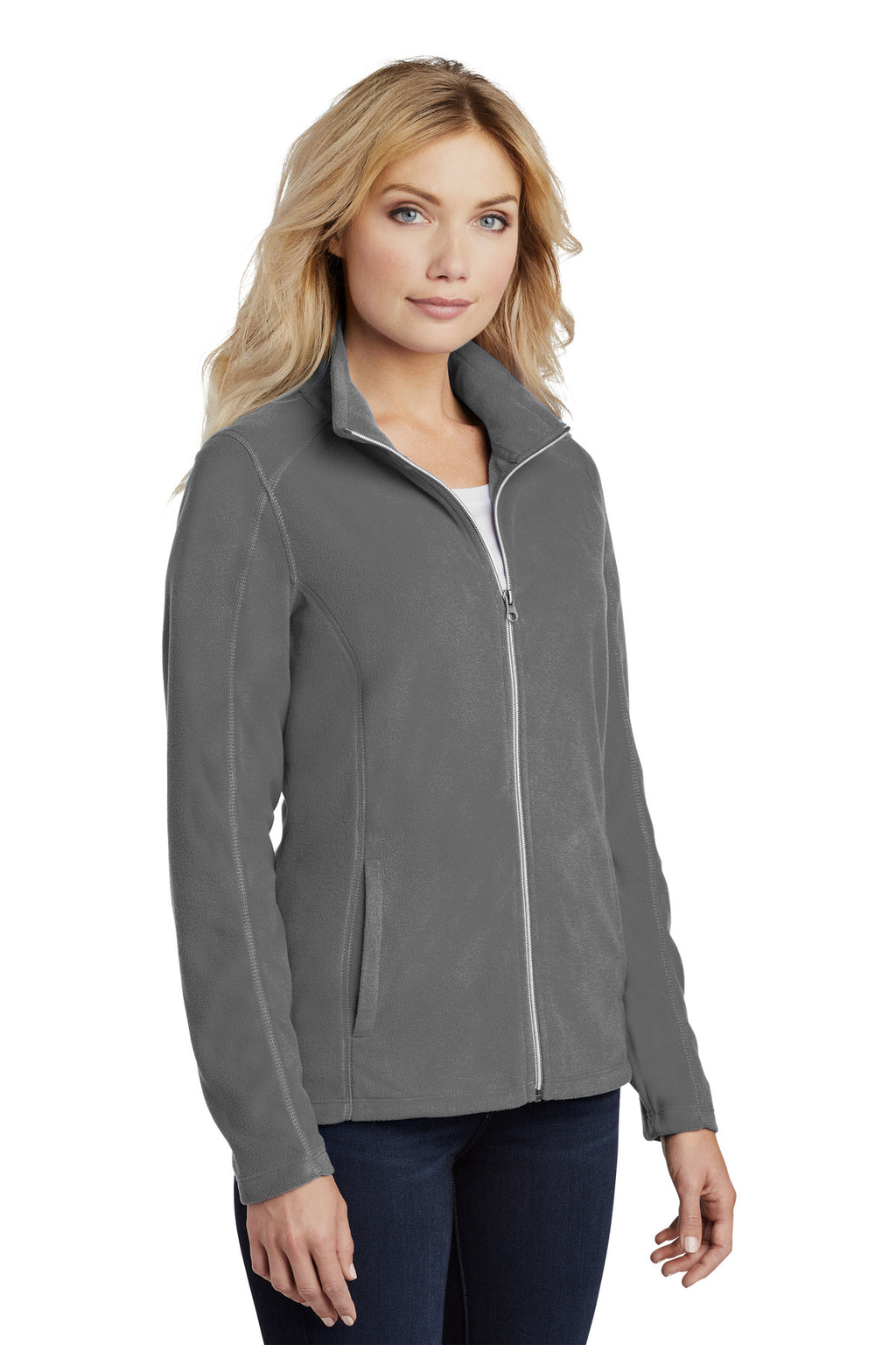 Port Authority Women's Microfleece Jacket. L223 - Pearl Grey - three_q