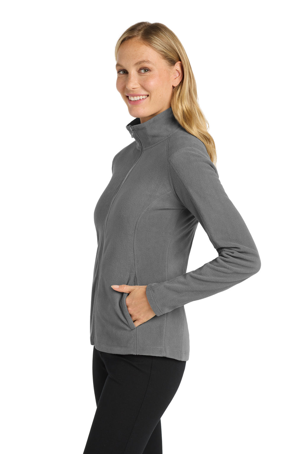 Port Authority Women's Microfleece Jacket. L223 - Pearl Grey - side
