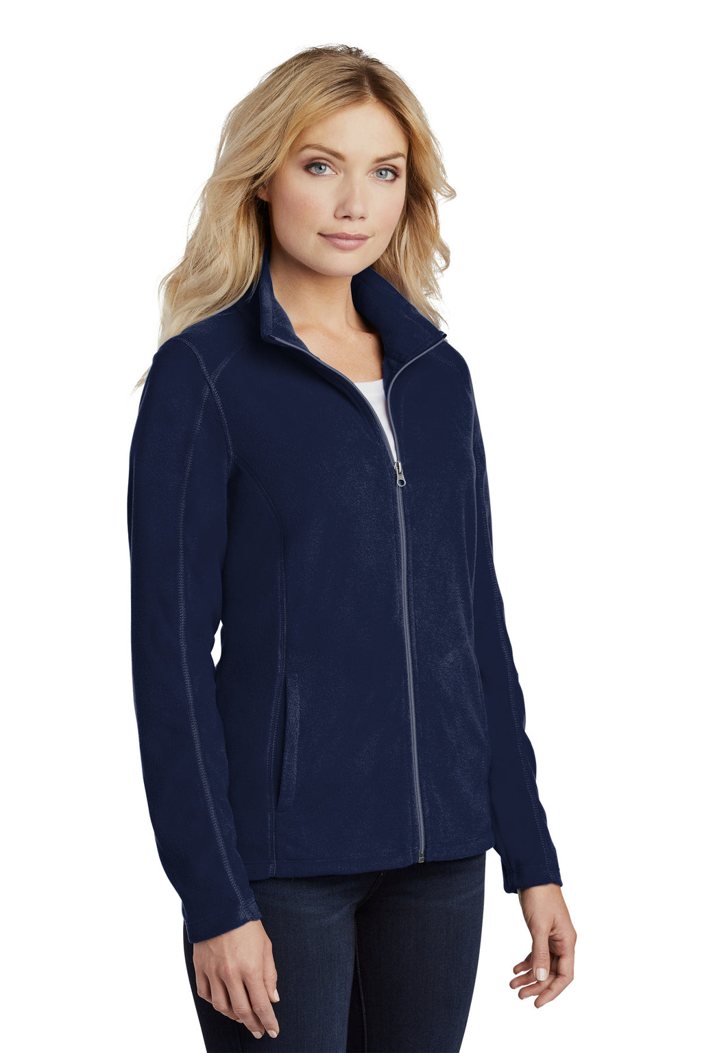 Port Authority Women's Microfleece Jacket. L223 - True Navy - three_q