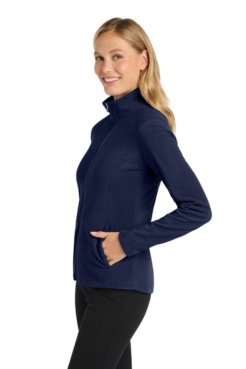 Port Authority Women's Microfleece Jacket. L223 - True Navy - side