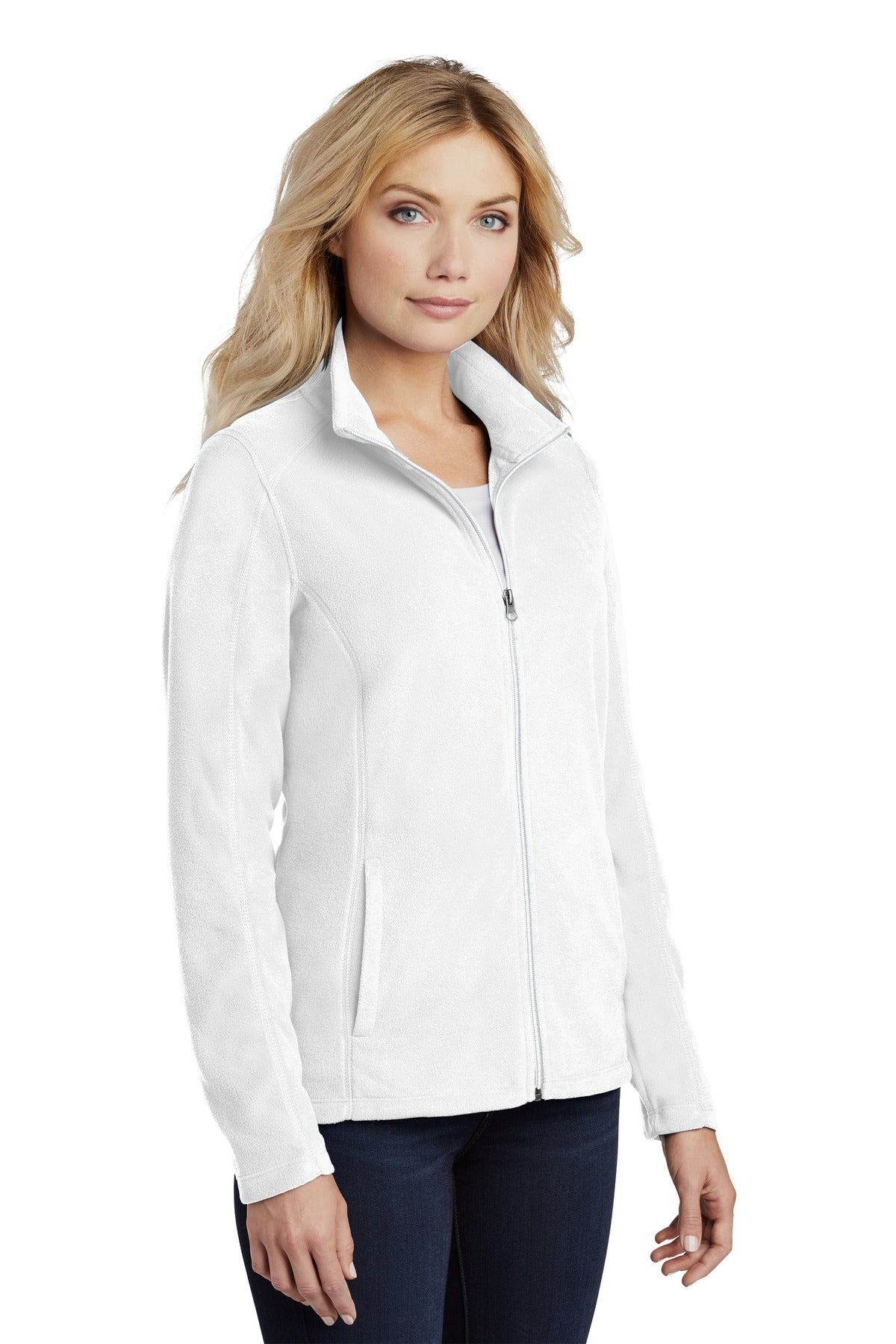 Port Authority Women's Microfleece Jacket. L223 - White - three_q