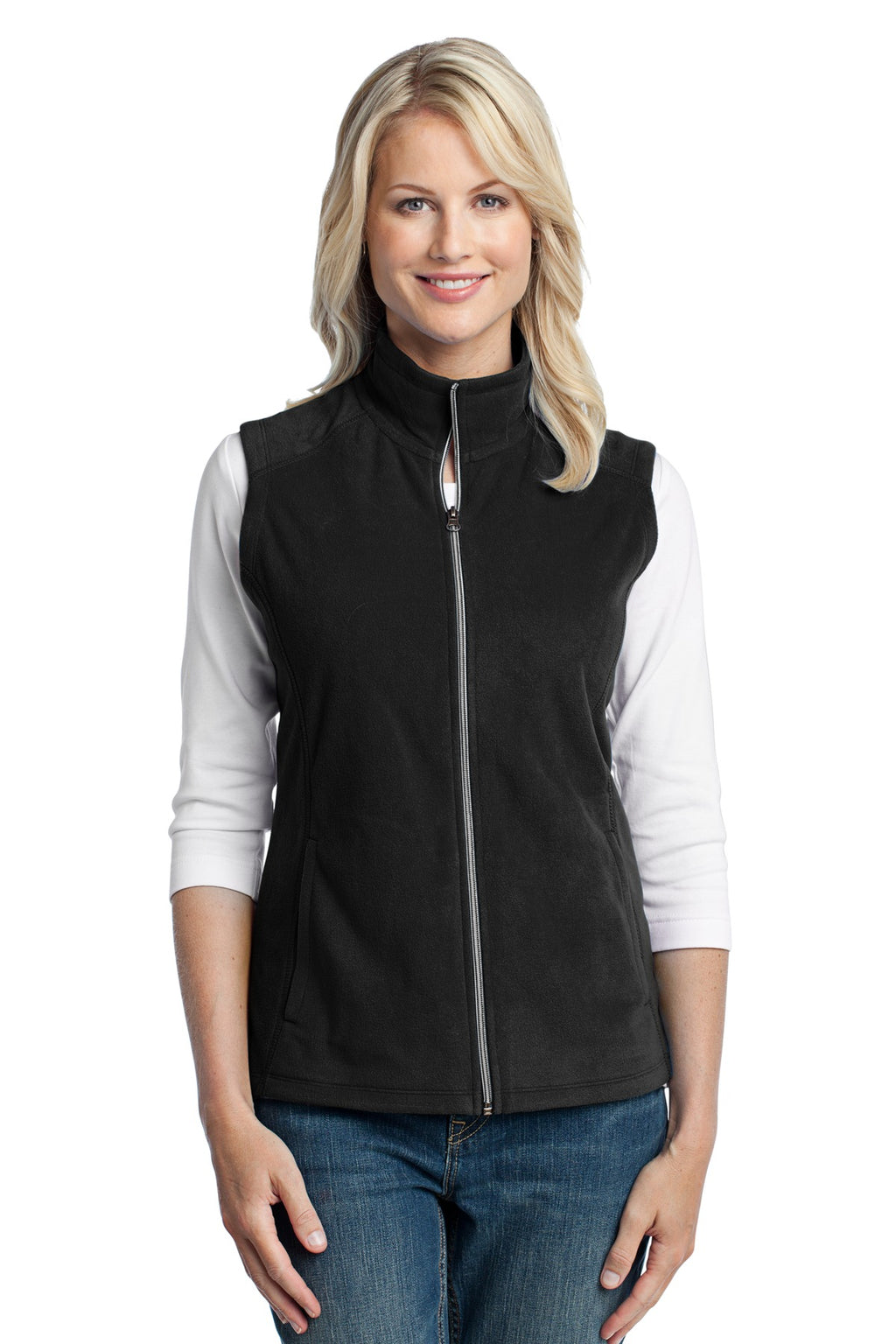 Port Authority Women's Microfleece Vest. L226 - Black - front