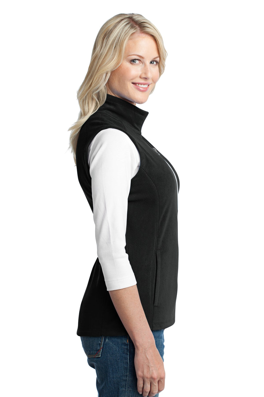 Port Authority Women's Microfleece Vest. L226 - Black - side