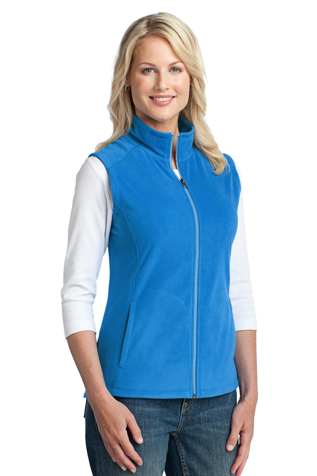 Port Authority Women's Microfleece Vest. L226 - Light Royal - three_q