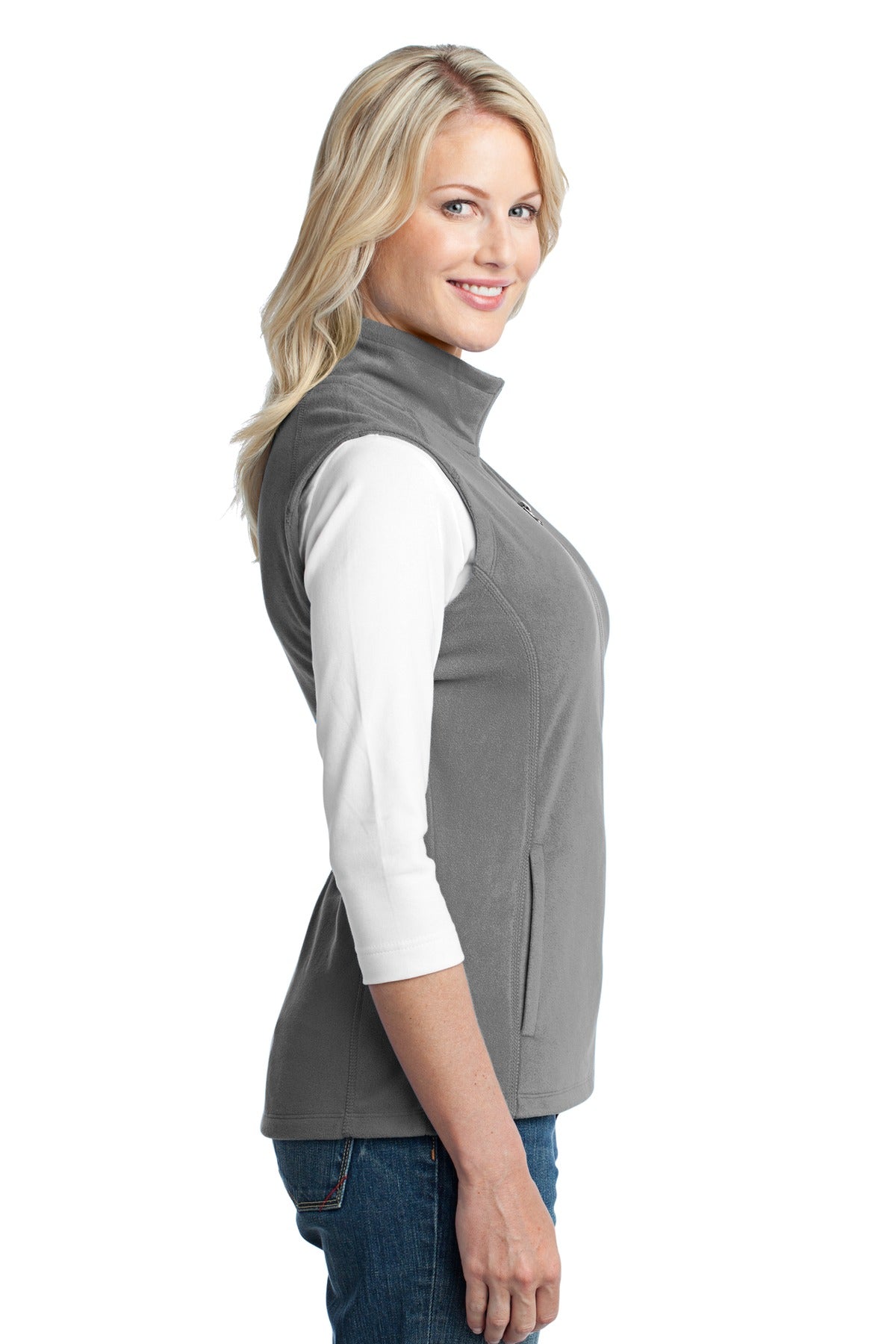Port Authority Women's Microfleece Vest. L226 - Pearl Grey - side