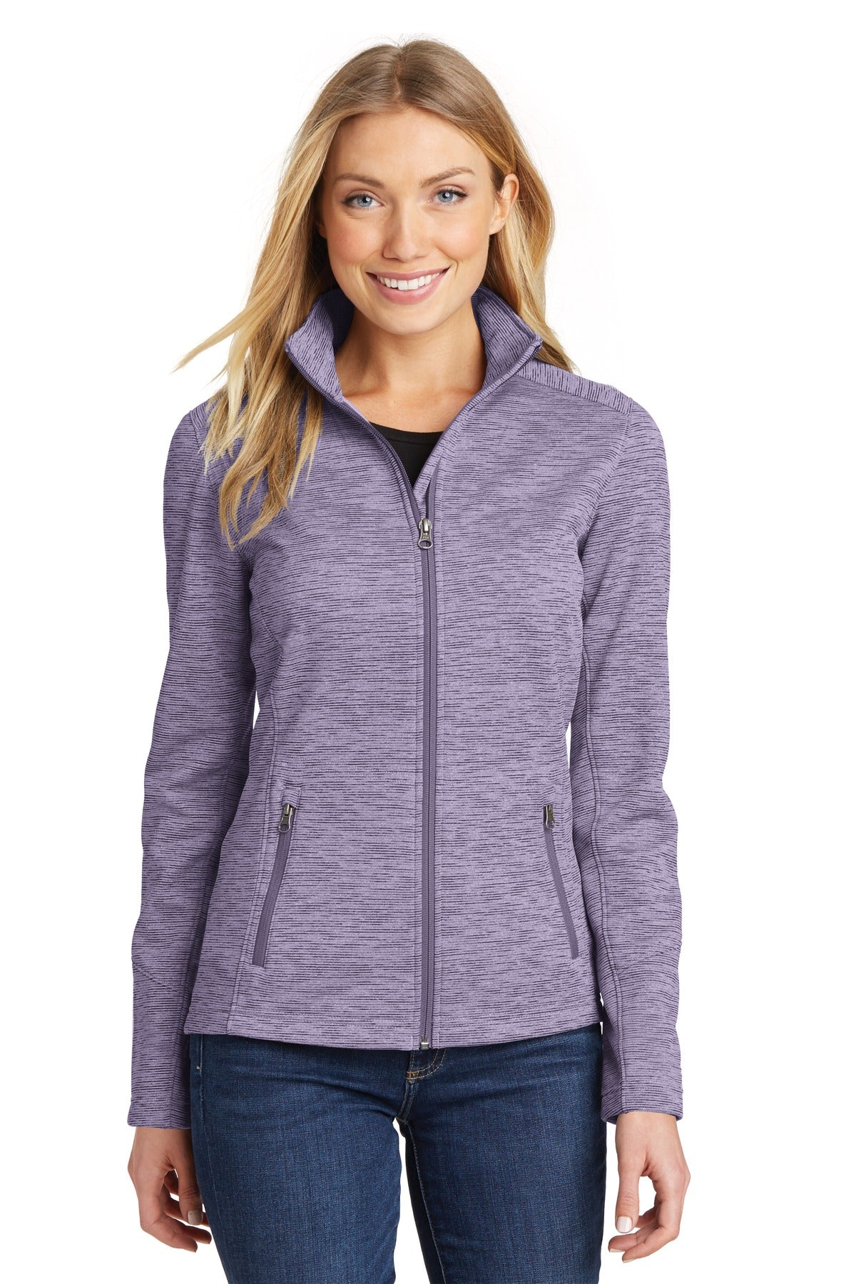 Port Authority Women's Digi Stripe Fleece Jacket. L231 - Purple - front